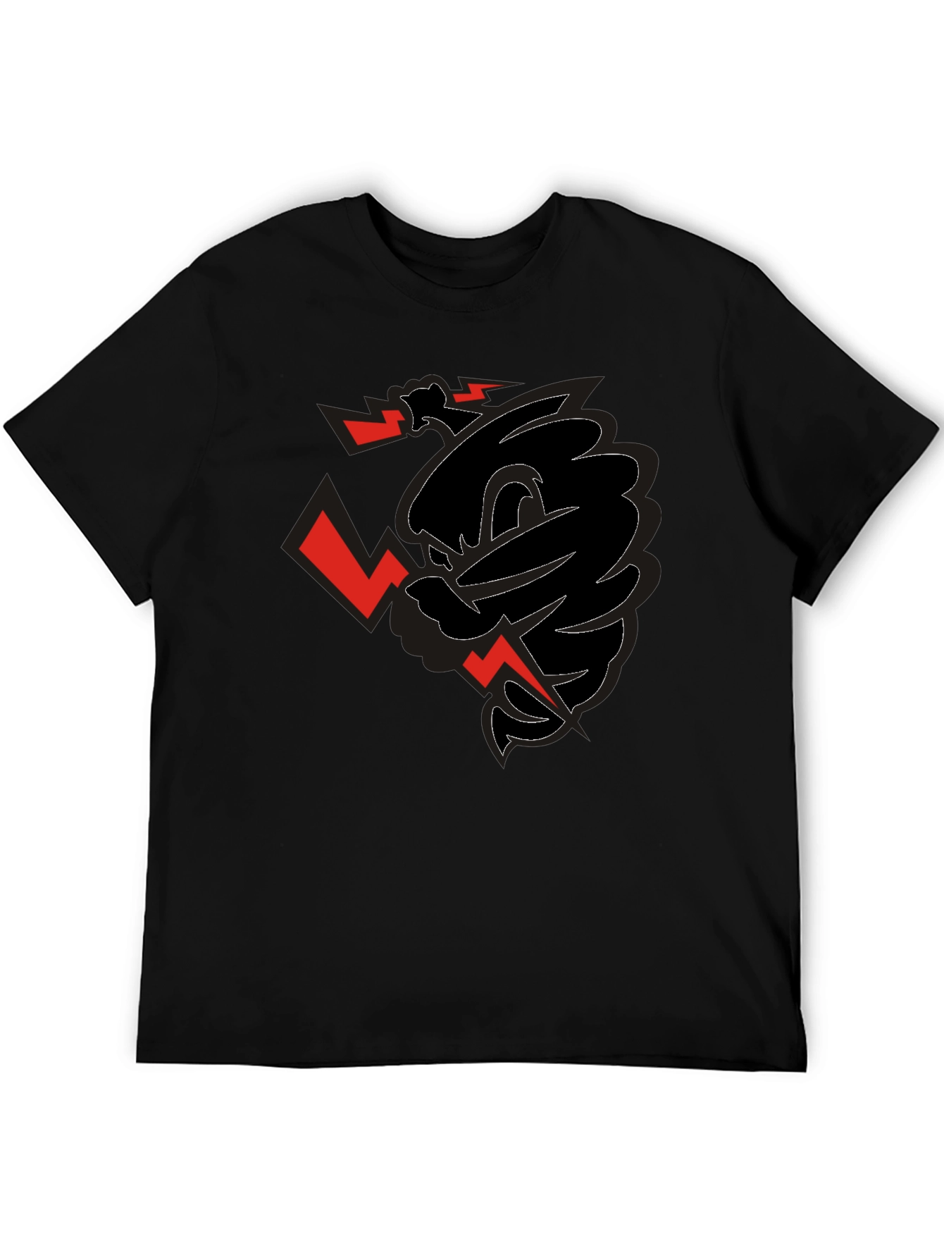 Edgy Graphic Print Black T-Shirt for Men