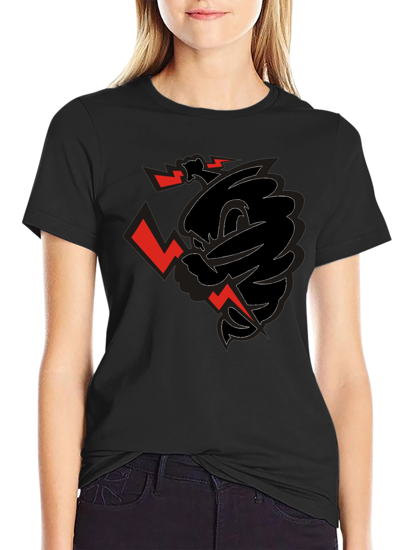 Edgy Graphic Print Black T-Shirt for Men