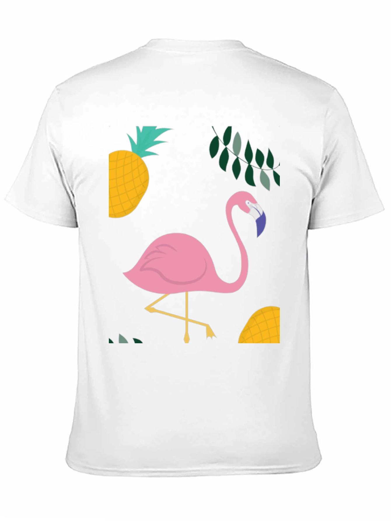 Tropical Flamingo Graphic Tee - Black Cotton Shirt