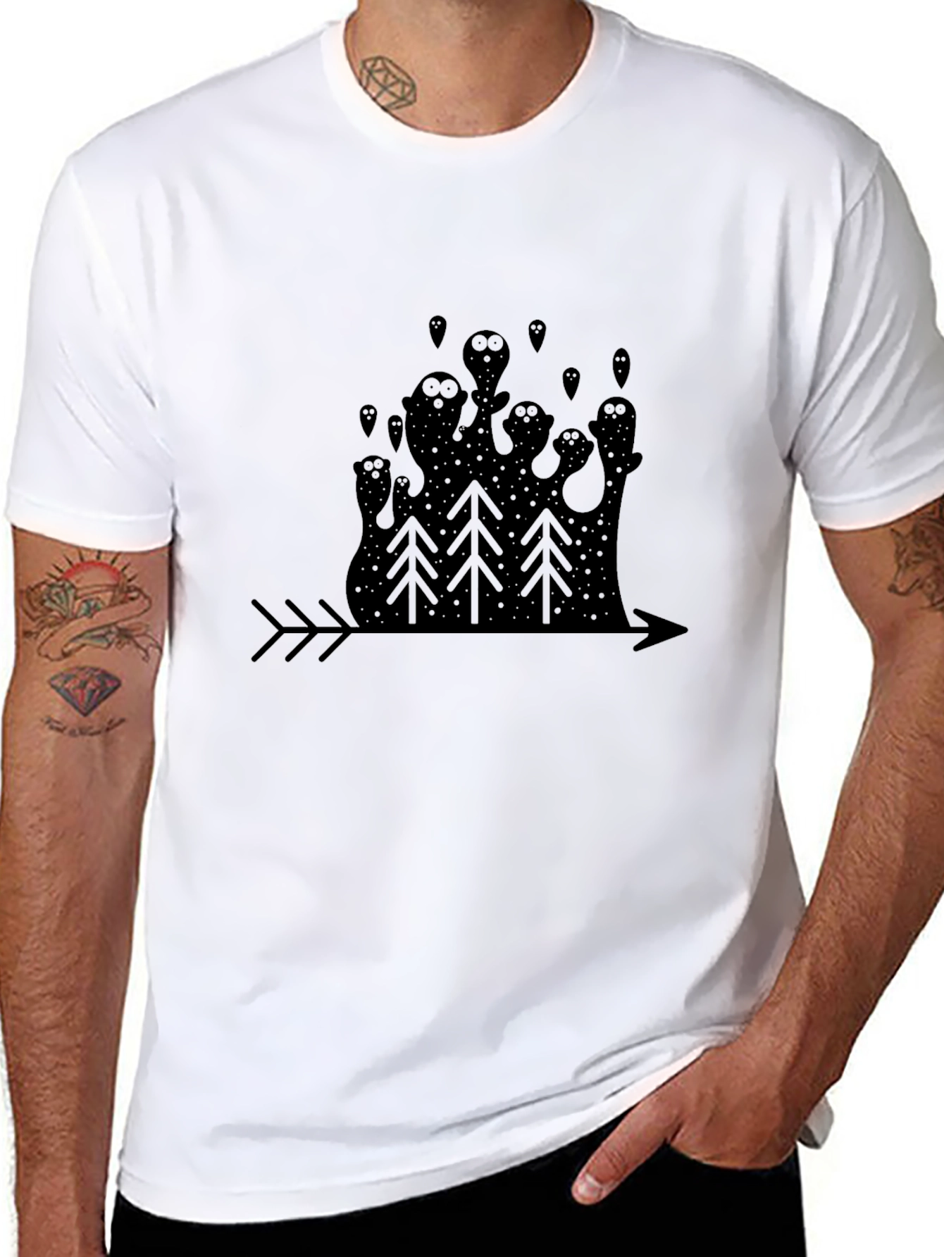 Eerie Forest Black Graphic Tee