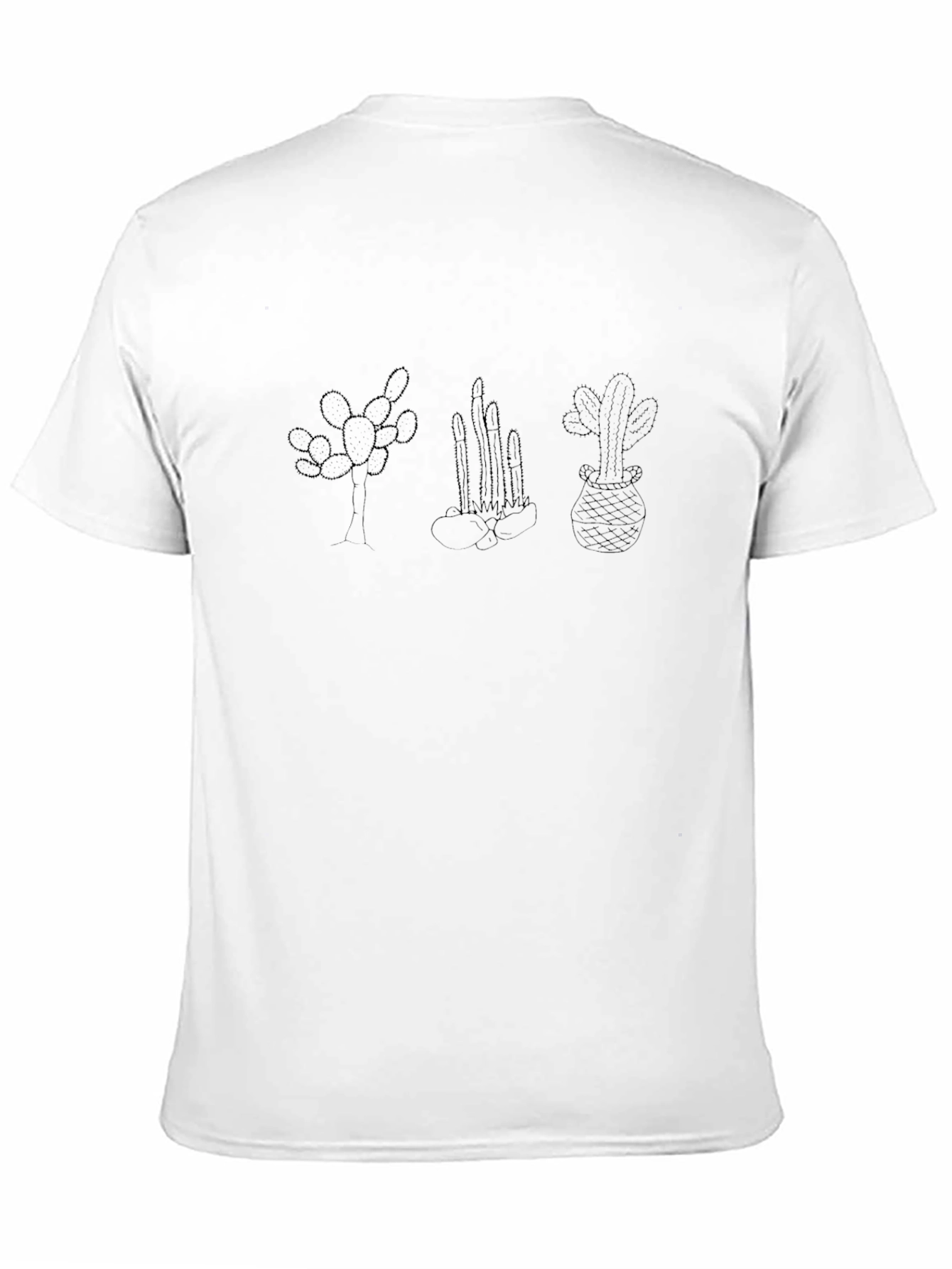 Cactus Outline Black T-Shirt