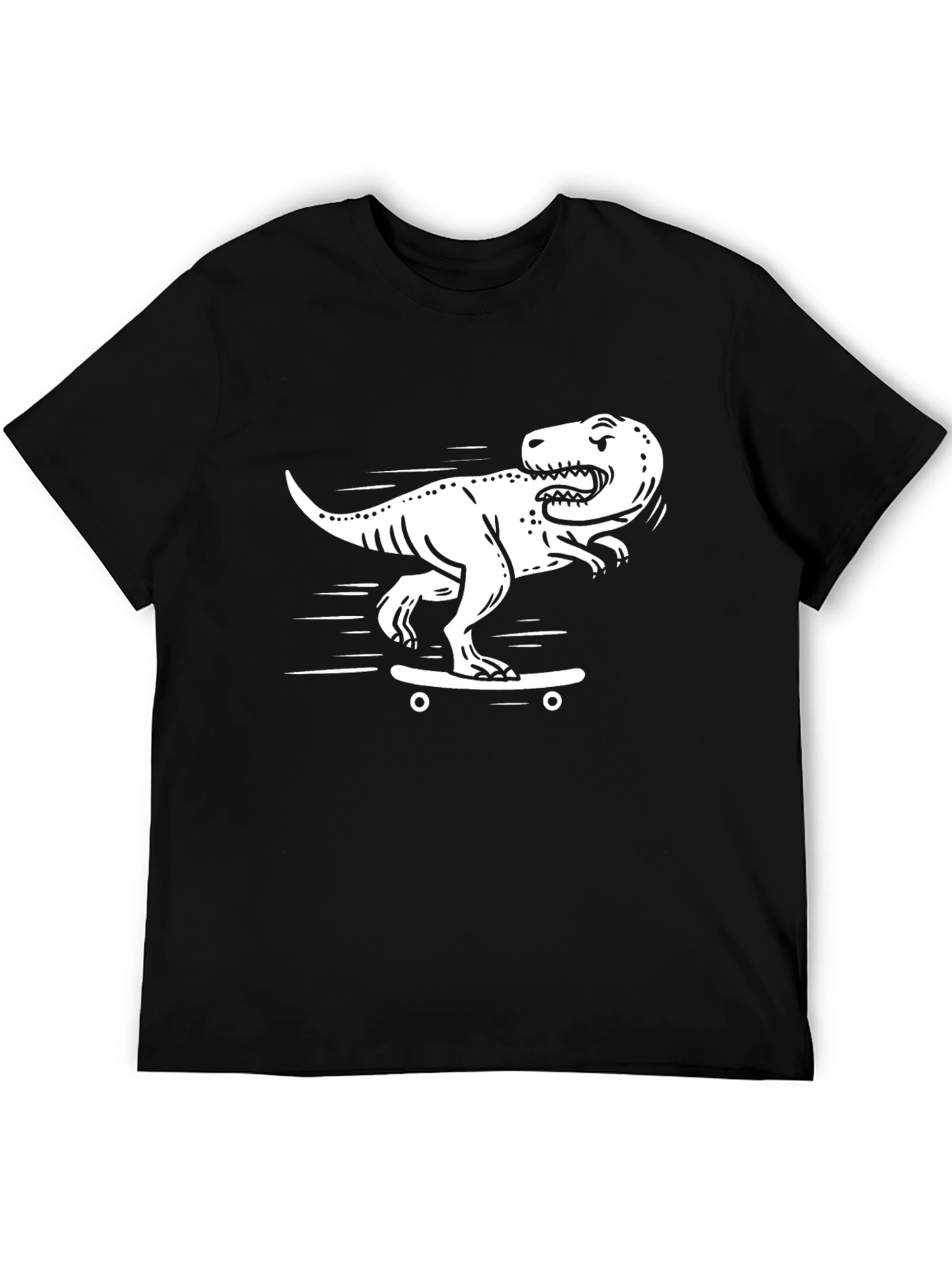 Dino Skate T-Shirt - Black Cotton Graphic Tee