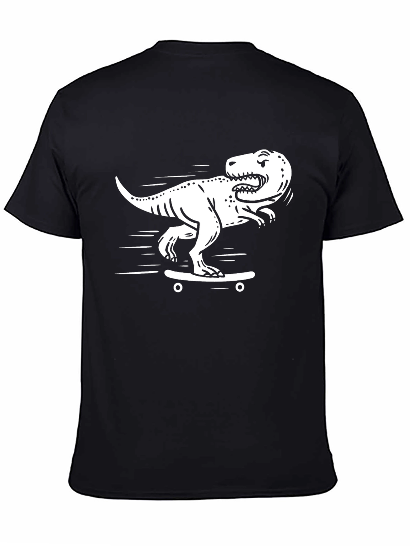 Dino Skate T-Shirt - Black Cotton Graphic Tee