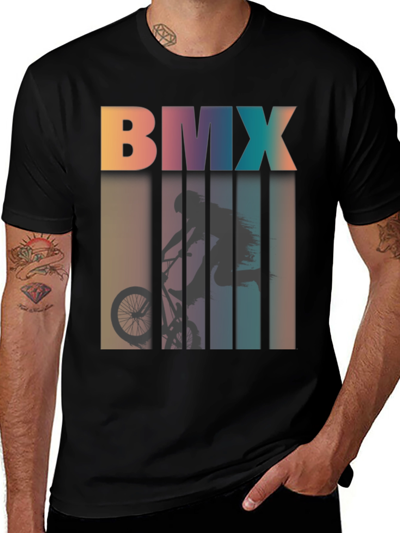 BMX Silhouette Graphic Tee - Retro Style