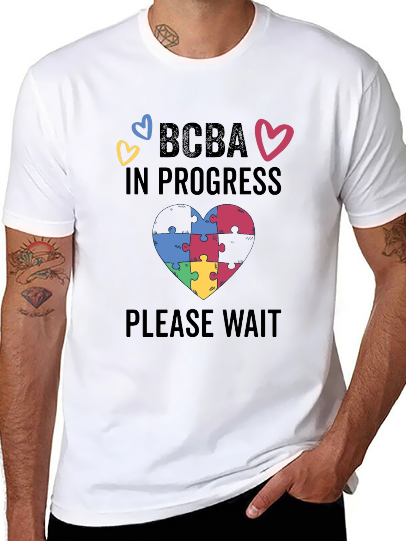BCBA in Progress Puzzle Heart Tee