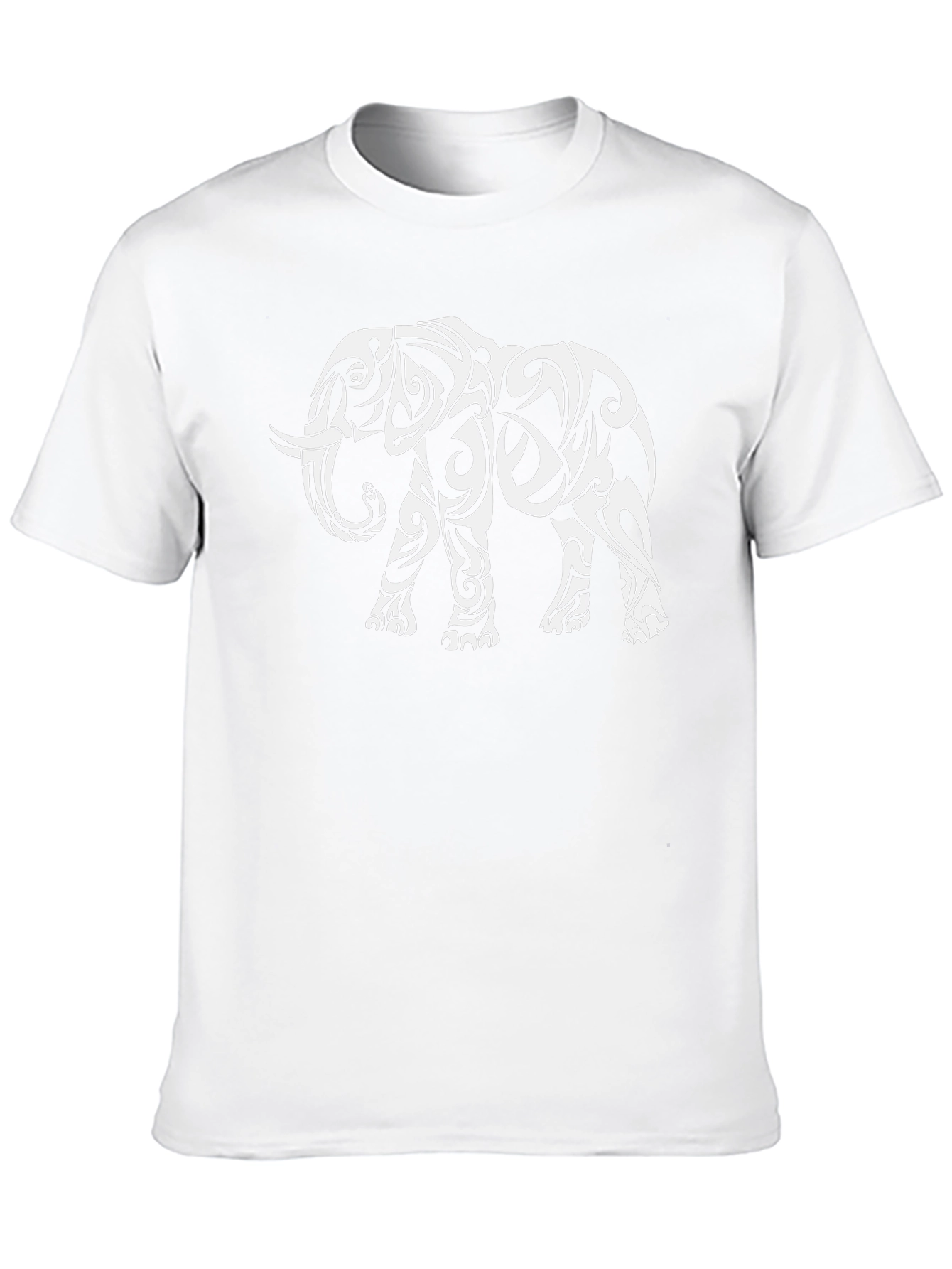 Tribal Elephant Graphic Tee - Black Casual Shirt