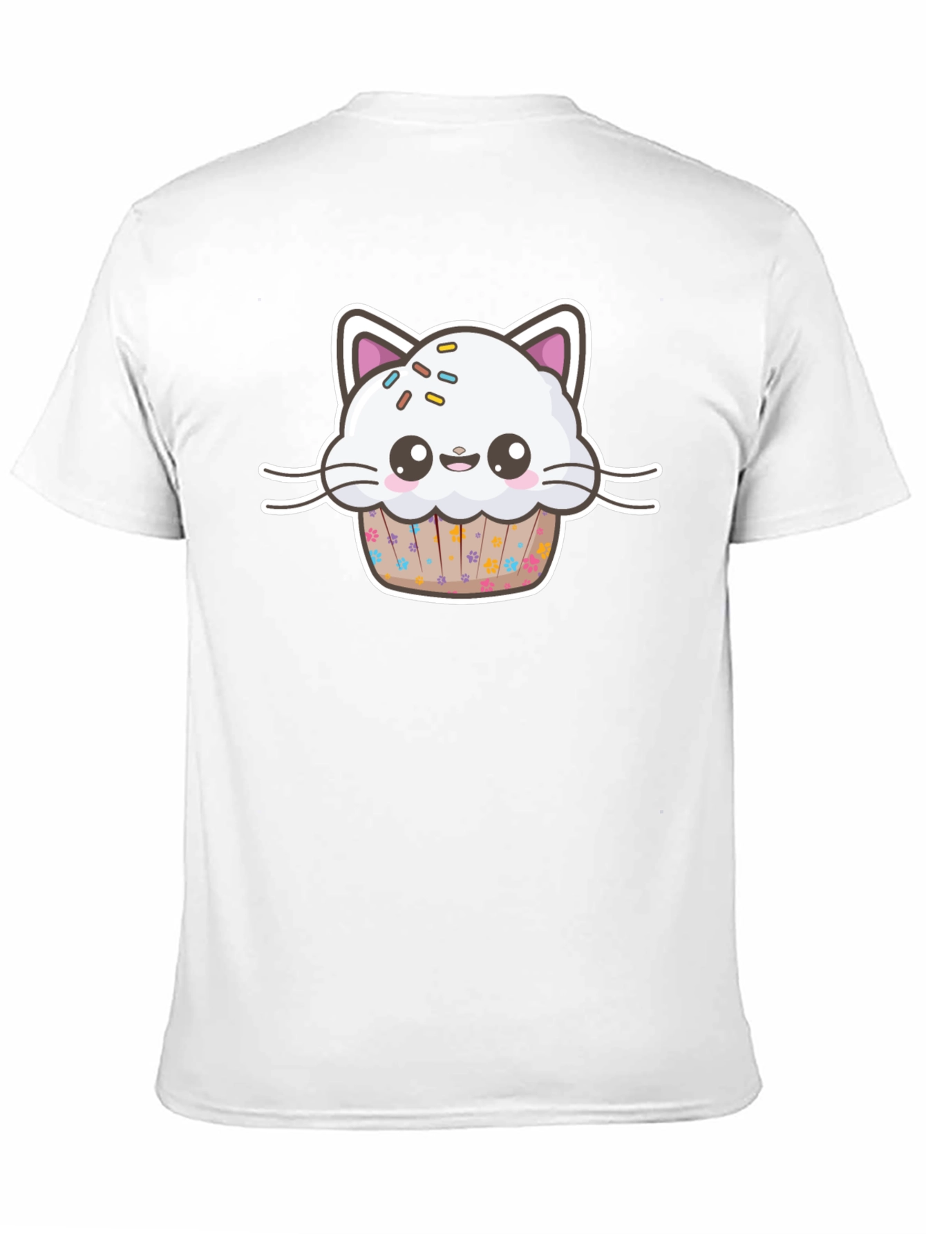 Cute Kawaii Cat Cupcake Black T-Shirt