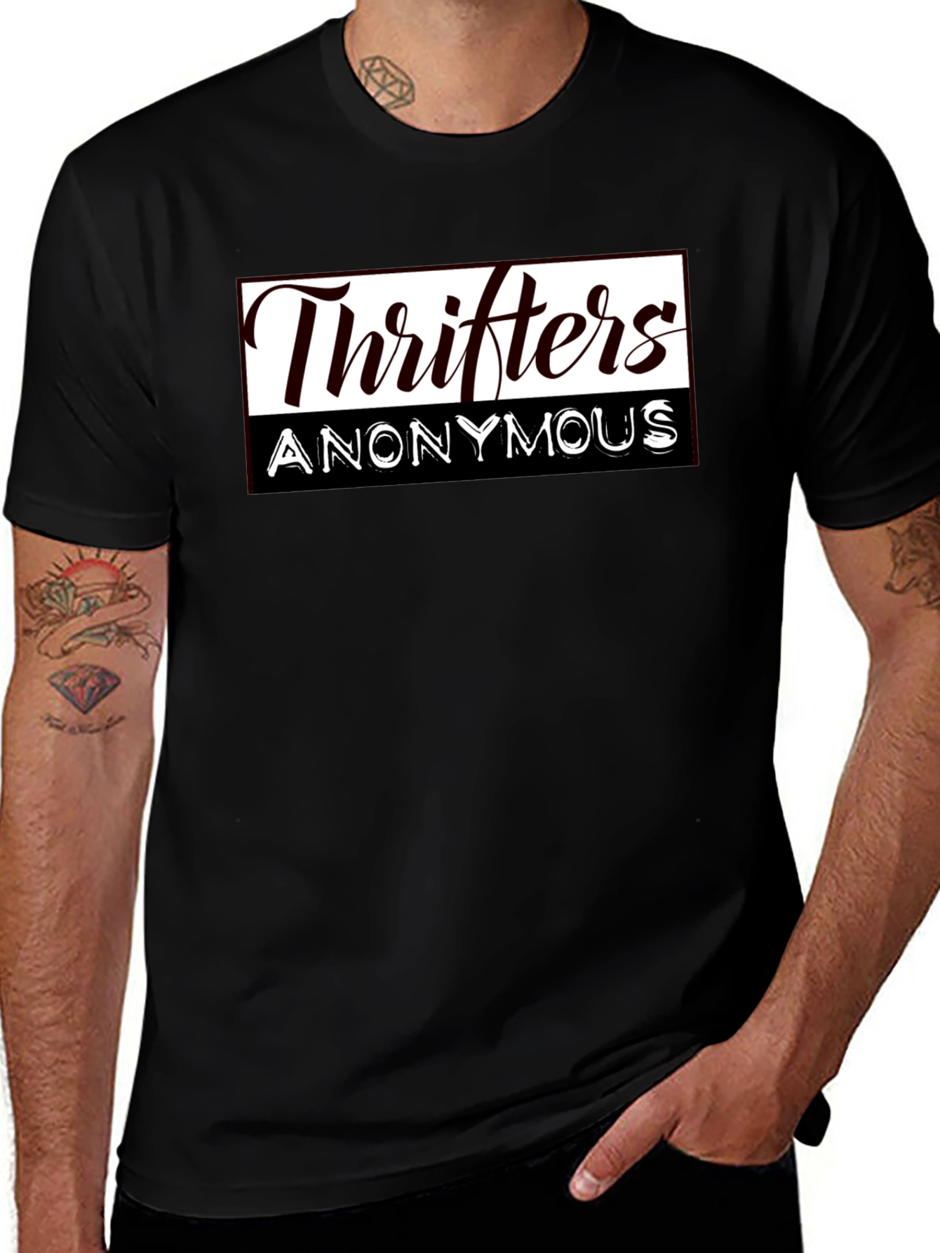 Thrifters Anonymous Graphic T-Shirt - Black