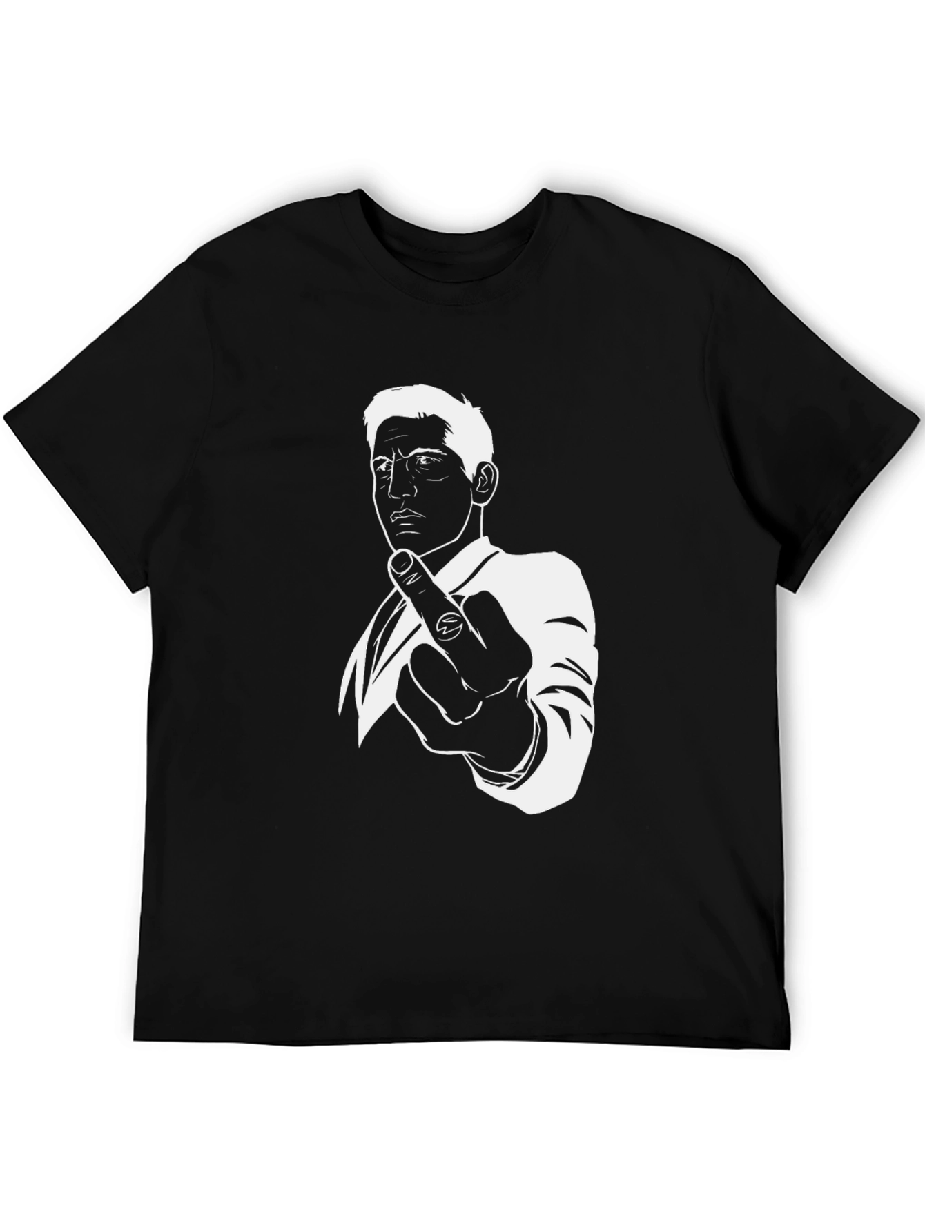 Middle Finger Graphic Tee - Black