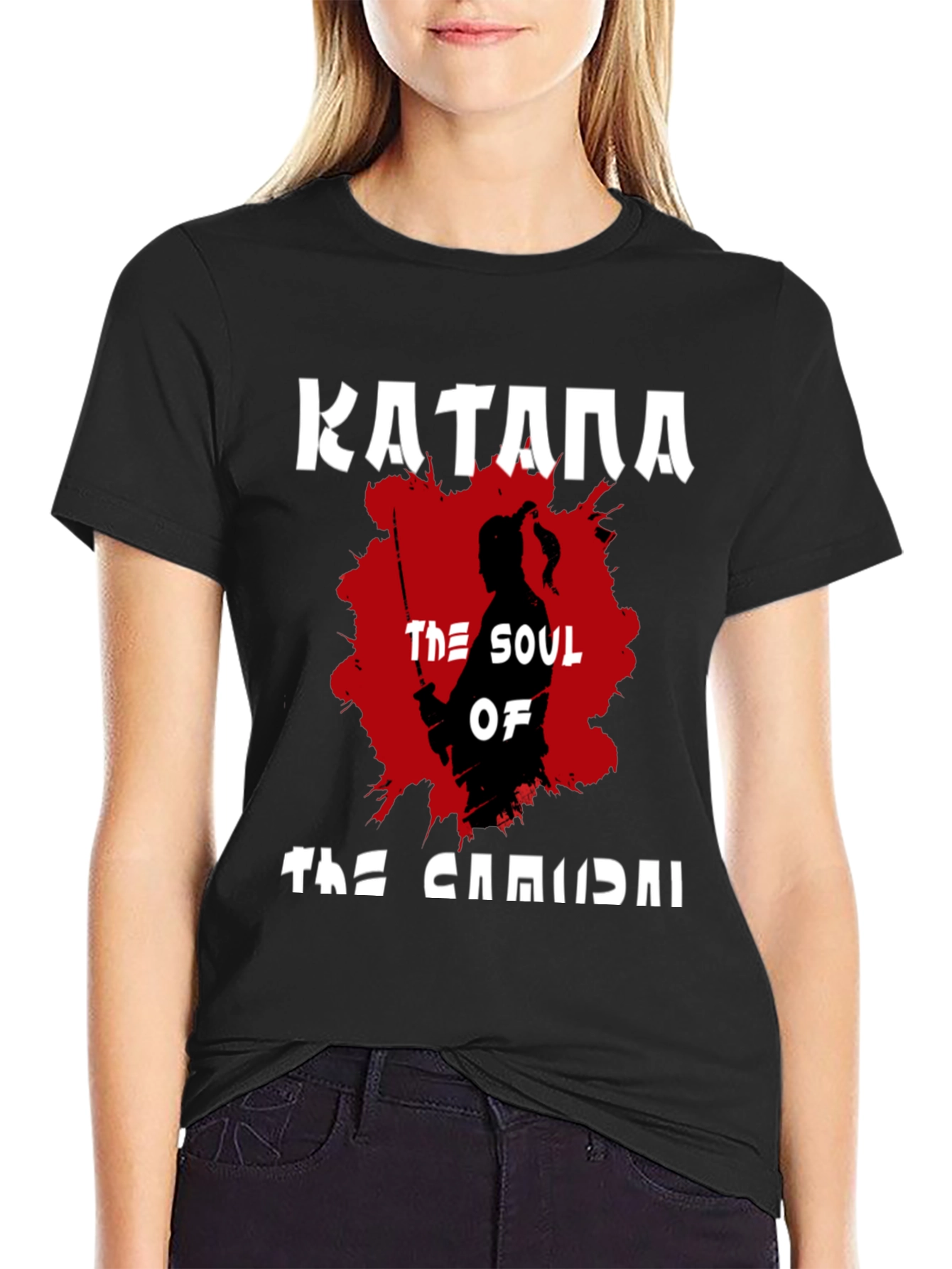 Katana Samurai Graphic T-Shirt - Black