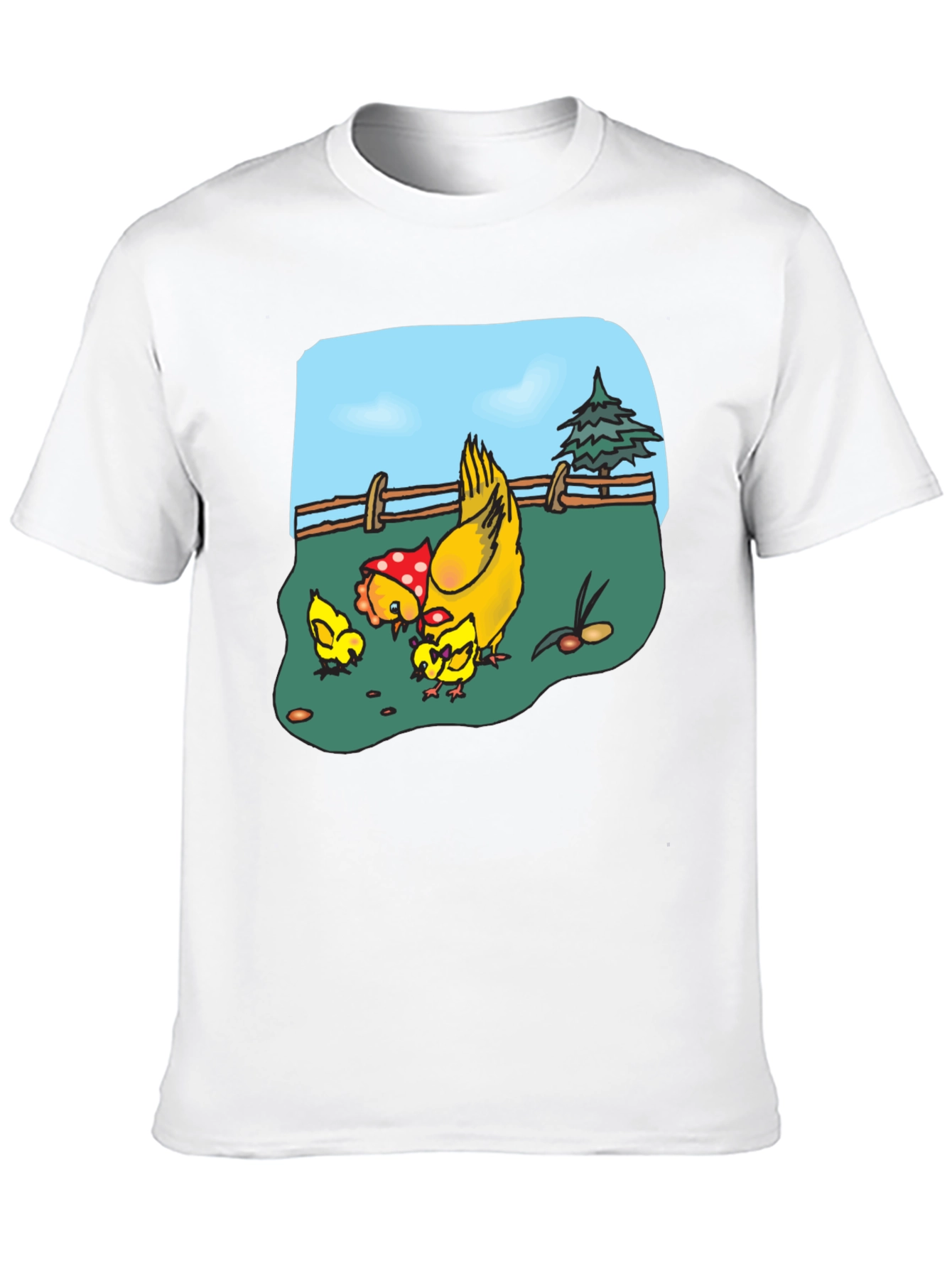 Chicken & Chicks Cartoon T-Shirt