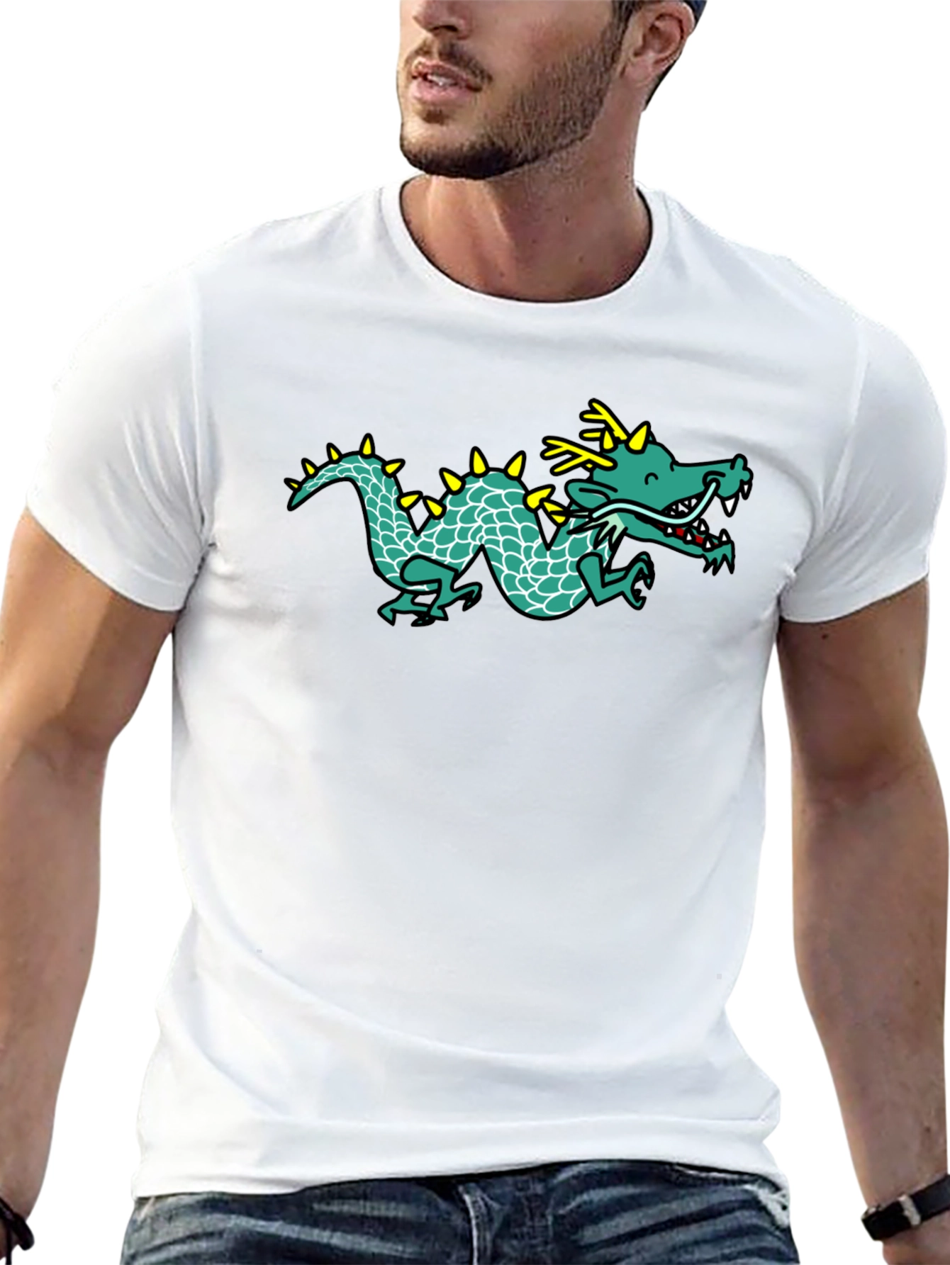 Dragon Graphic Tee - Black Cotton T-Shirt