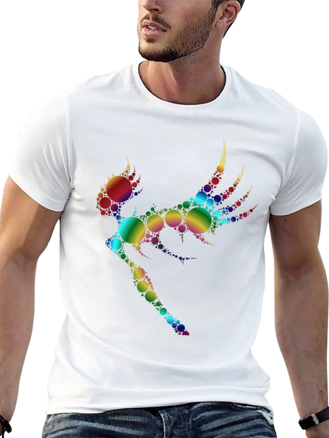 Rainbow Circle Fairy Graphic Tee - Black
