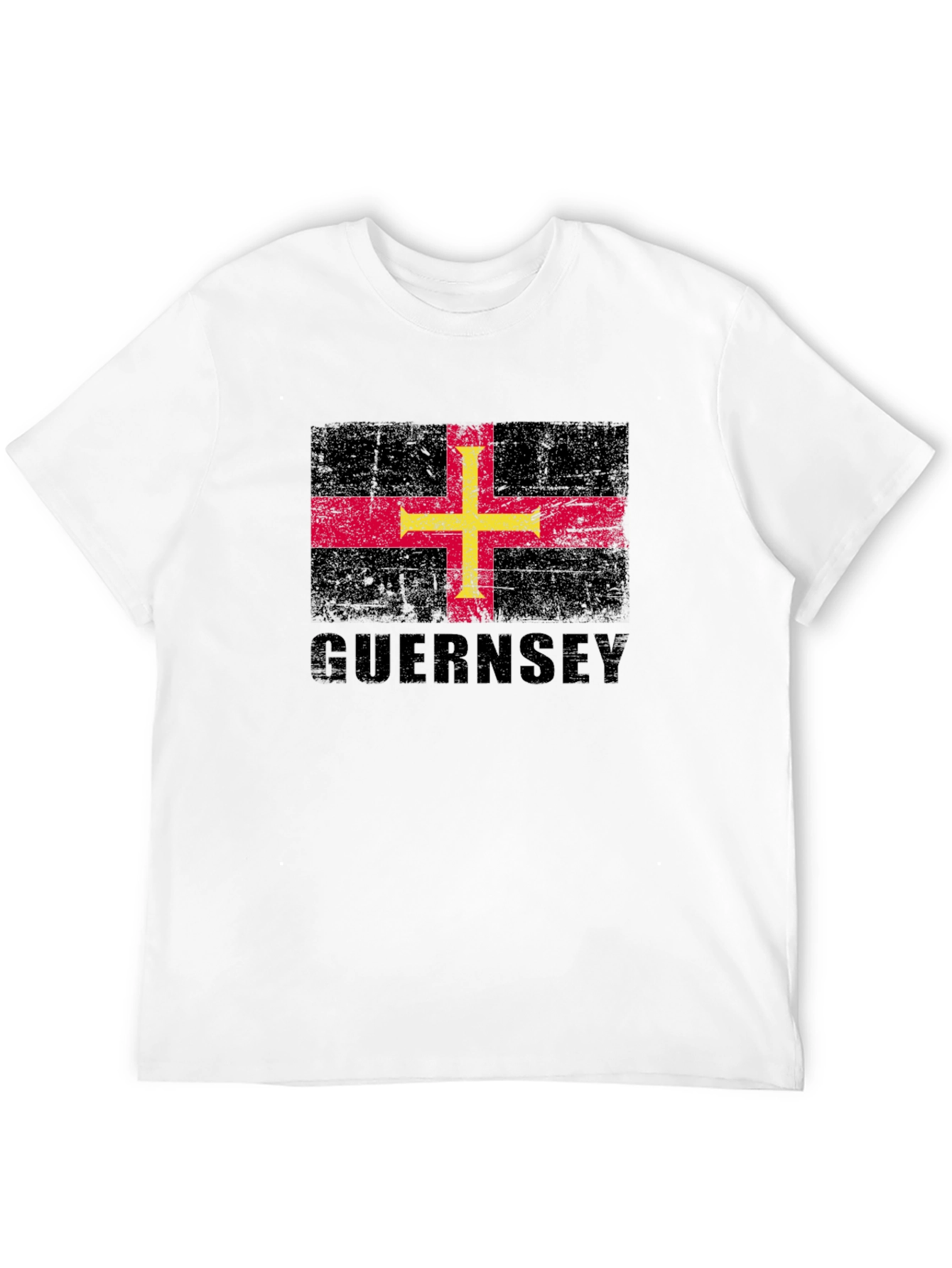 Guernsey Flag T-Shirt - Distressed Design