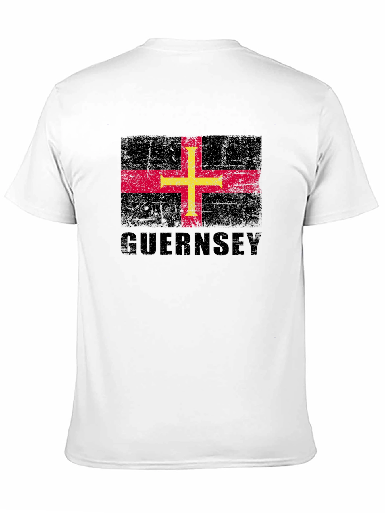 Guernsey Flag T-Shirt - Distressed Design