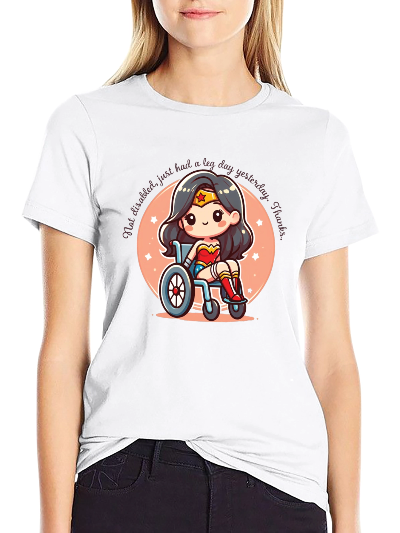 Wonder Woman Leg Day T-Shirt - Black Cotton Tee