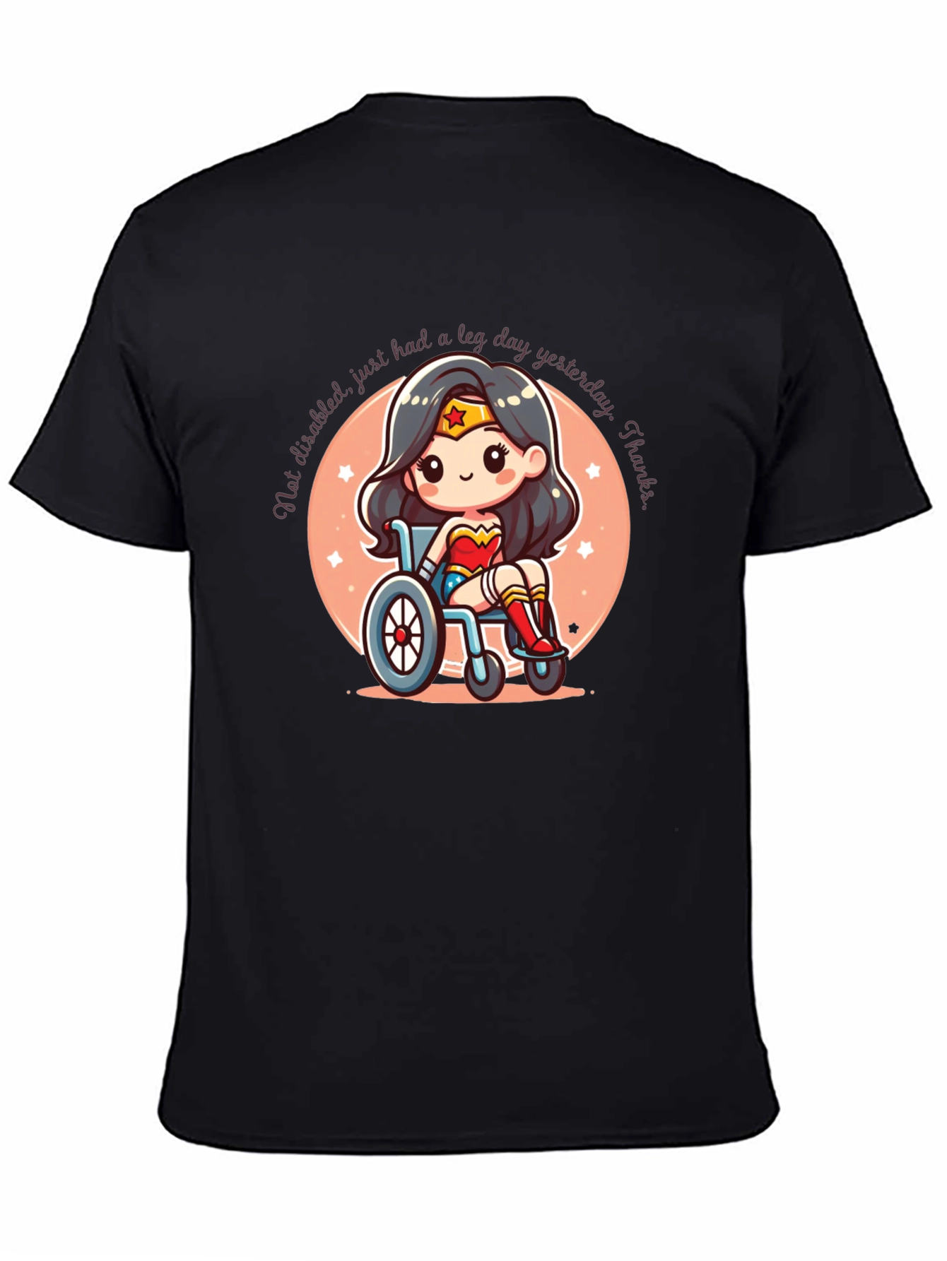 Wonder Woman Leg Day T-Shirt - Black Cotton Tee