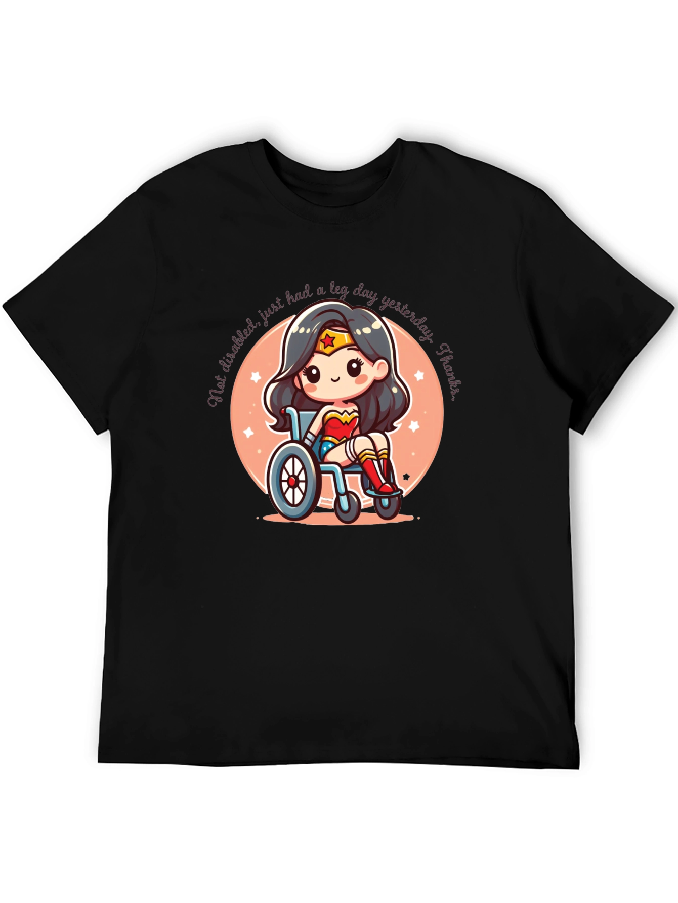 Wonder Woman Leg Day T-Shirt - Black Cotton Tee