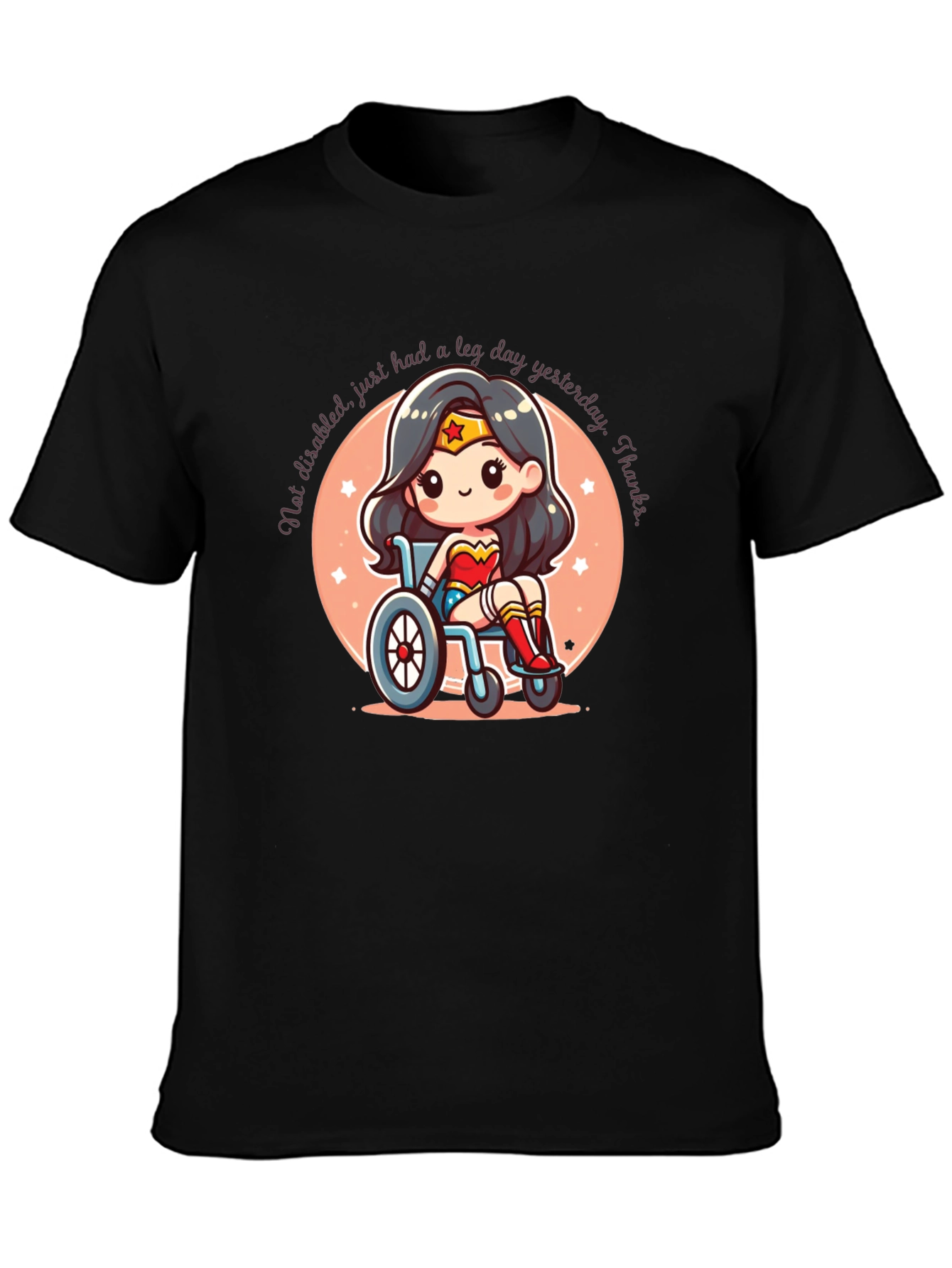 Wonder Woman Leg Day T-Shirt - Black Cotton Tee