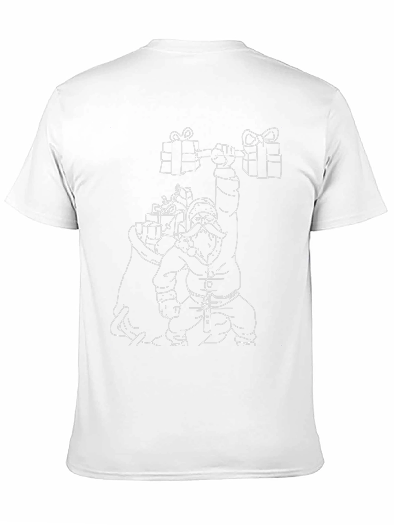 Santa Lifting Weights Graphic T-Shirt - Black