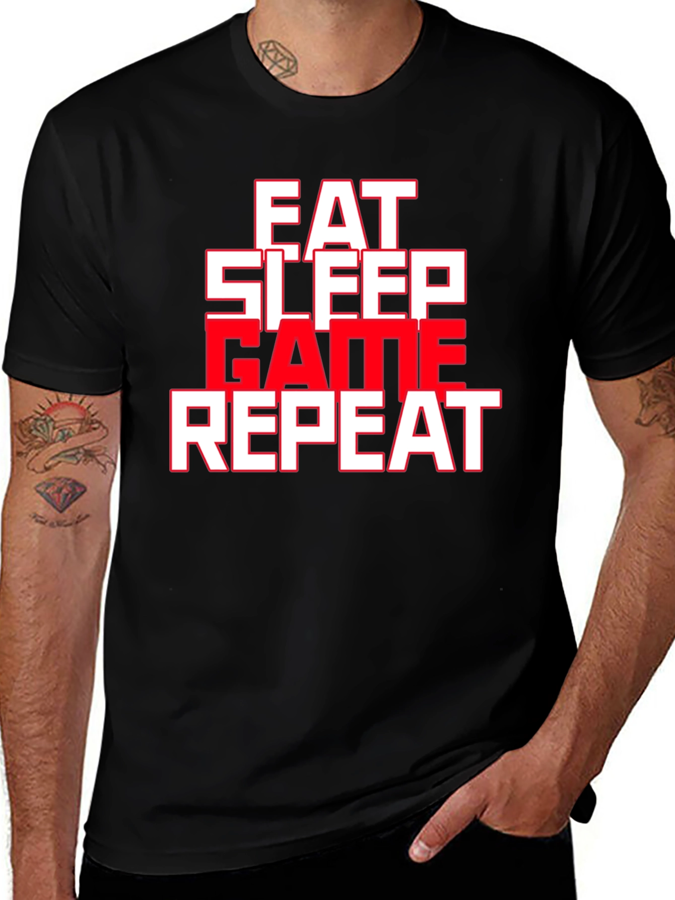 Eat Sleep Game Repeat Graphic Tee