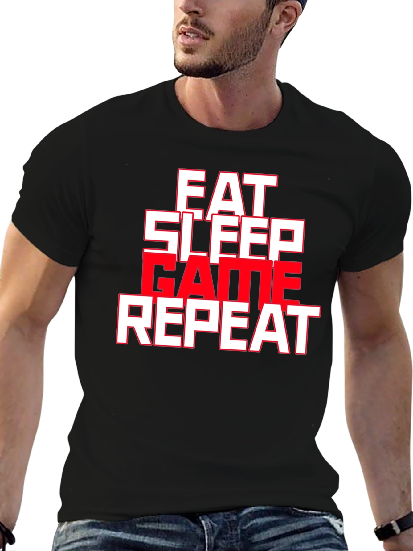 Eat Sleep Game Repeat Graphic Tee