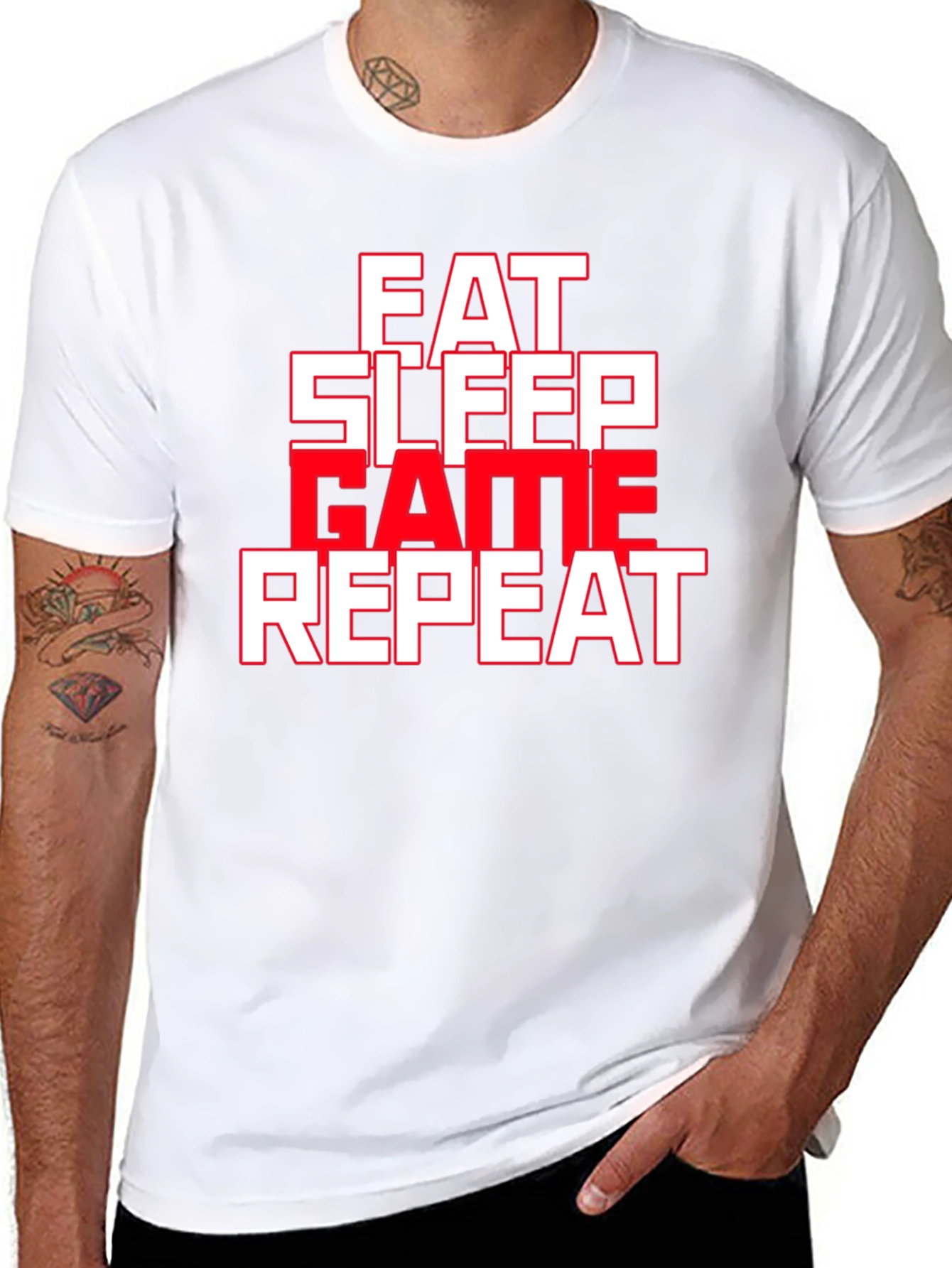 Eat Sleep Game Repeat Graphic Tee