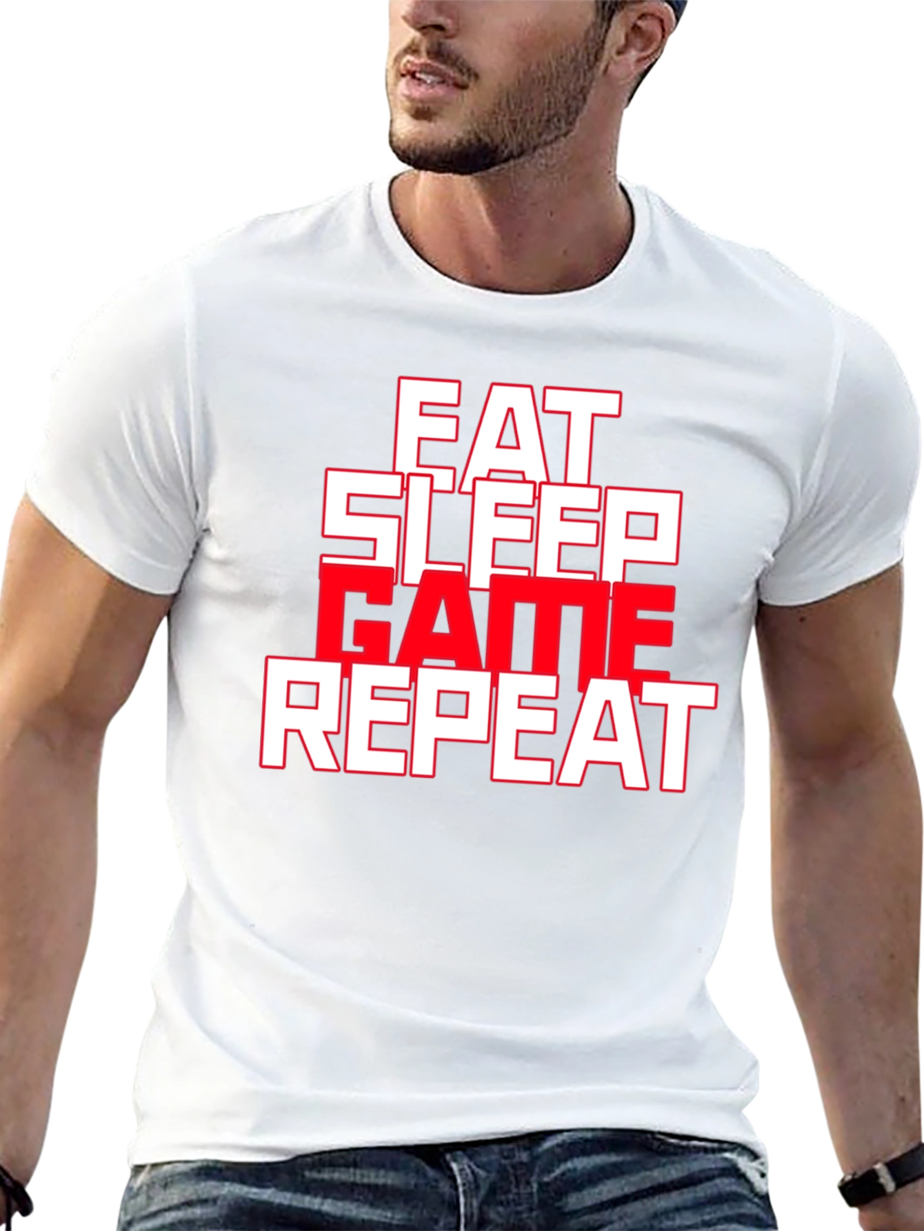 Eat Sleep Game Repeat Graphic Tee