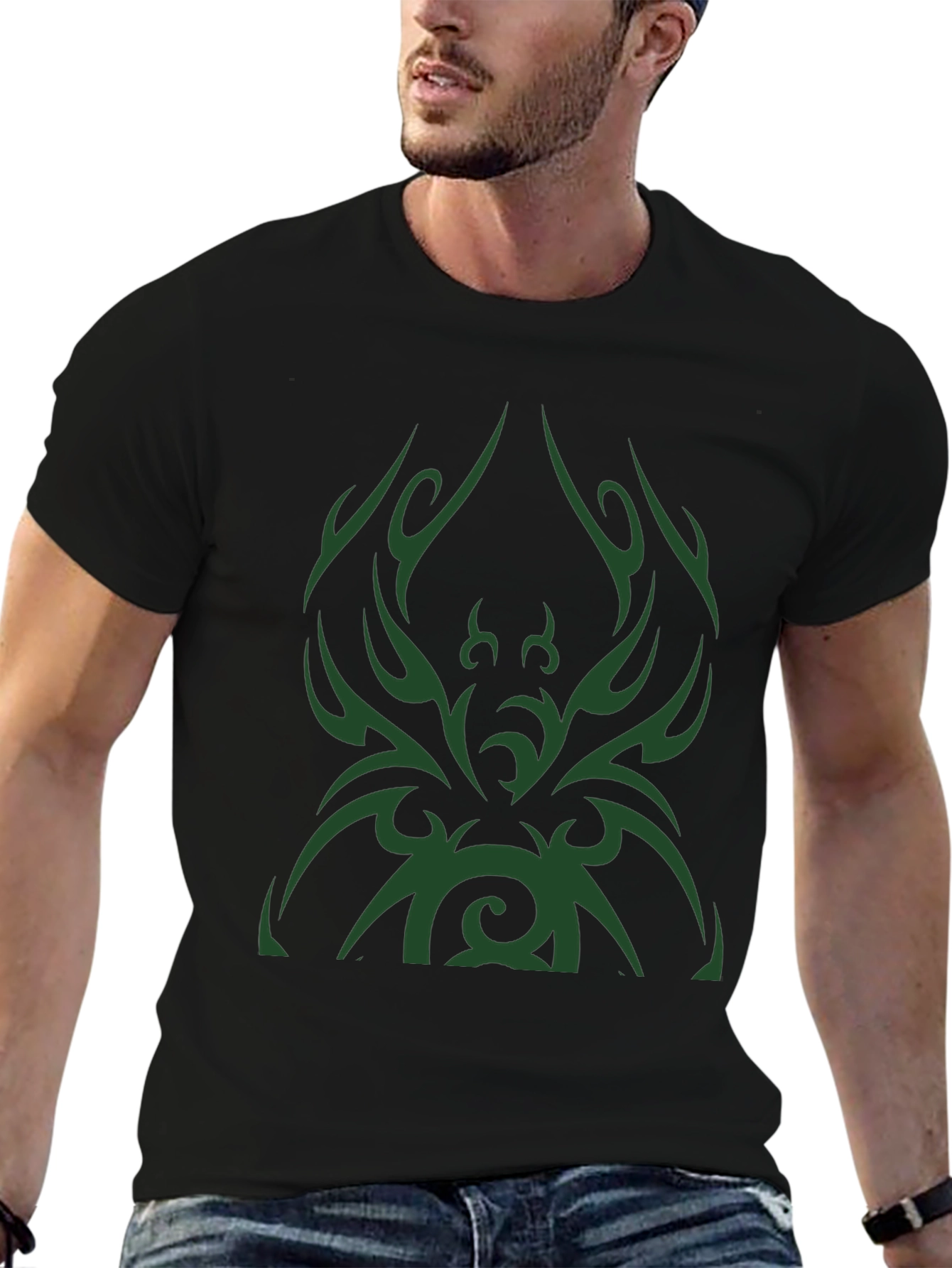Tribal Design Mens Black T-Shirt