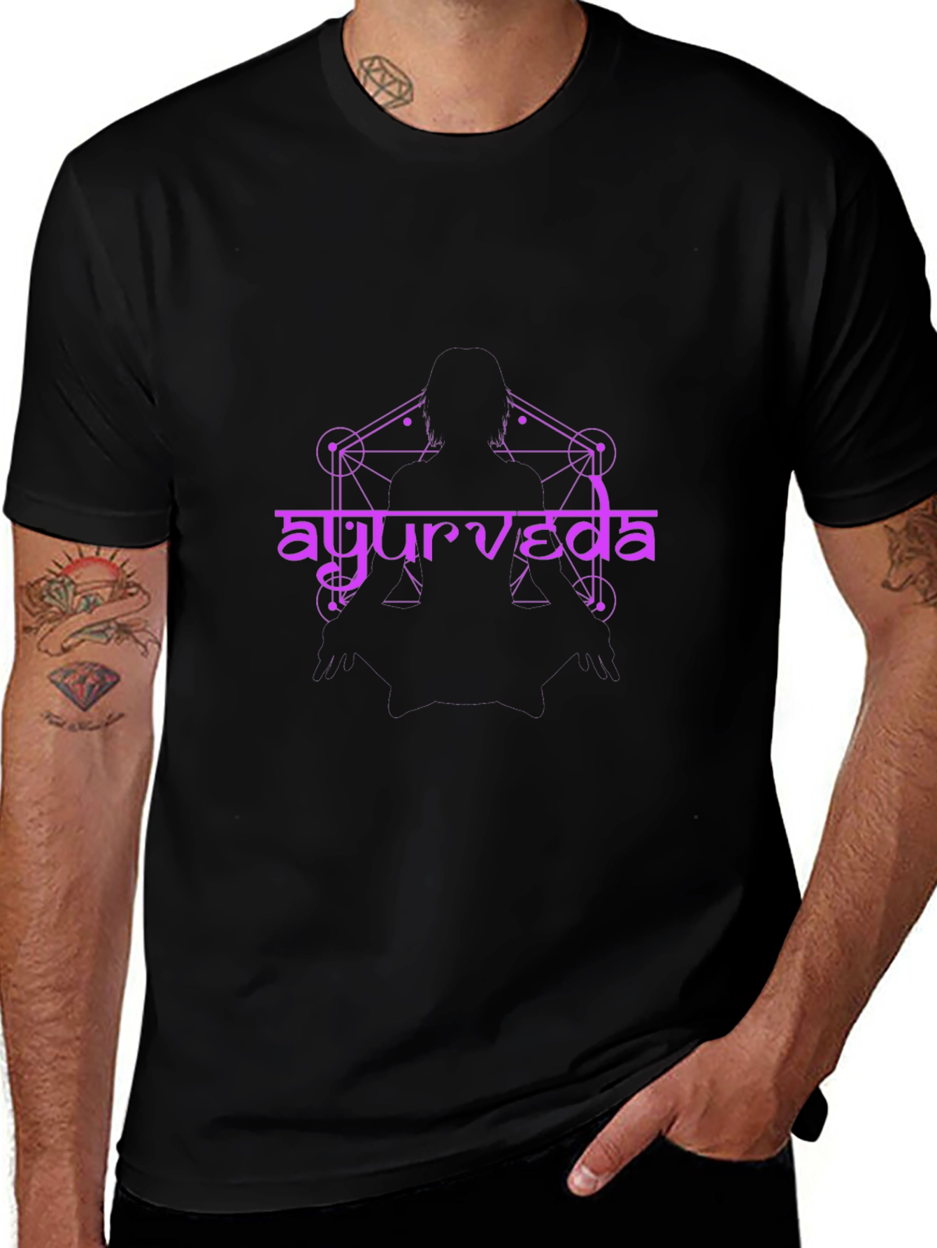 Ayurveda Design Black T-Shirt