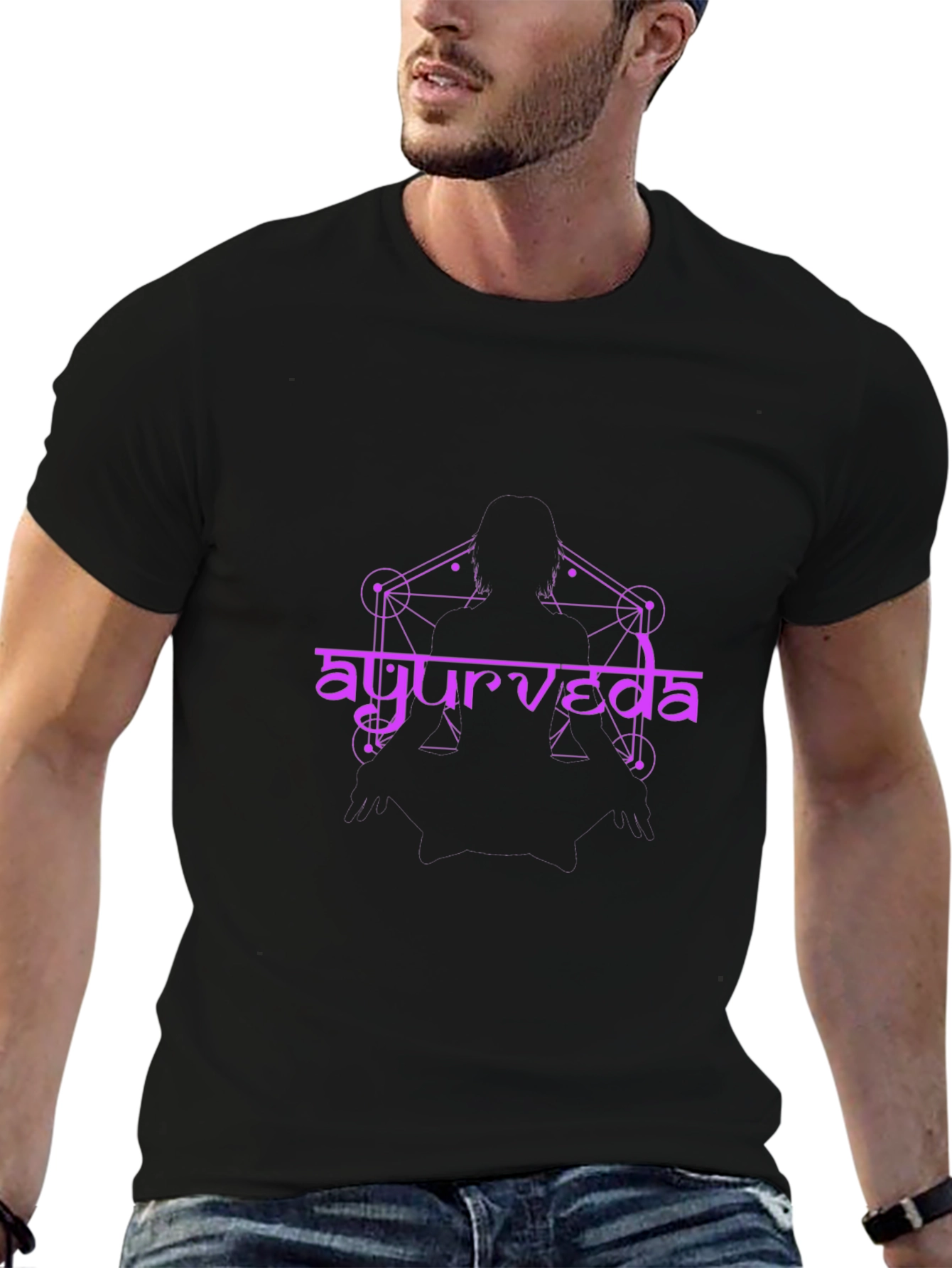 Ayurveda Design Black T-Shirt