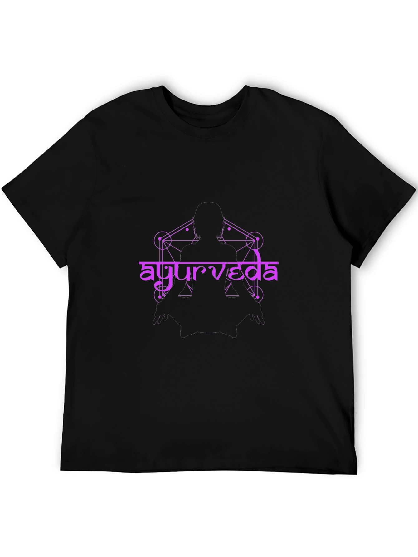 Ayurveda Design Black T-Shirt