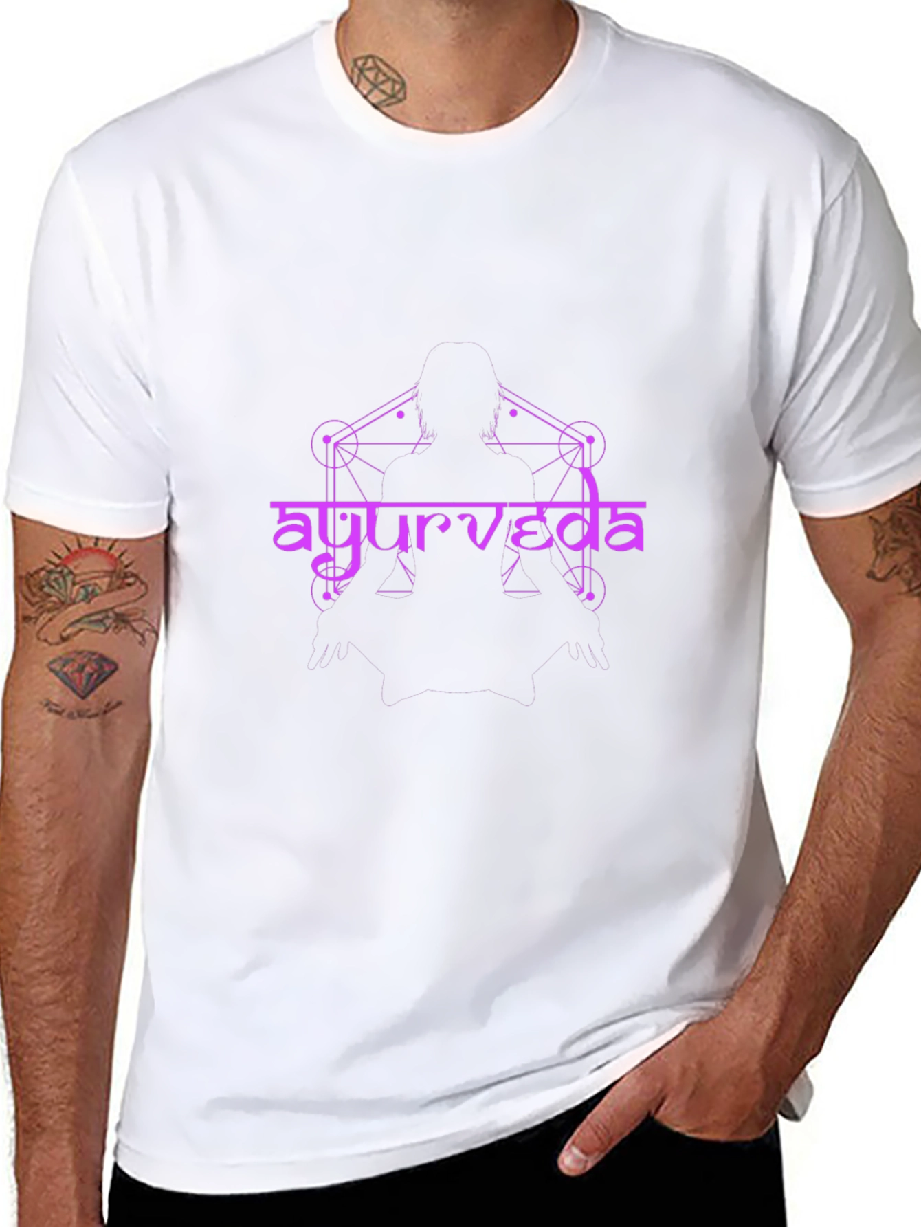 Ayurveda Design Black T-Shirt