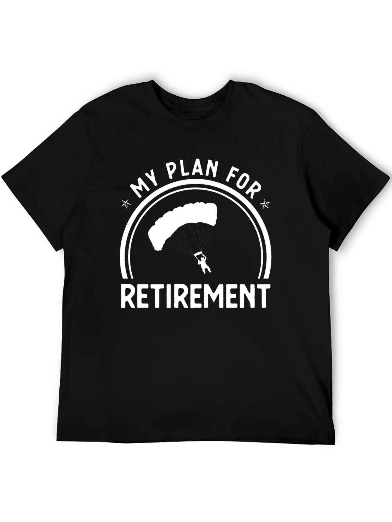 Skydiving Retirement Plan Graphic Tee - Black