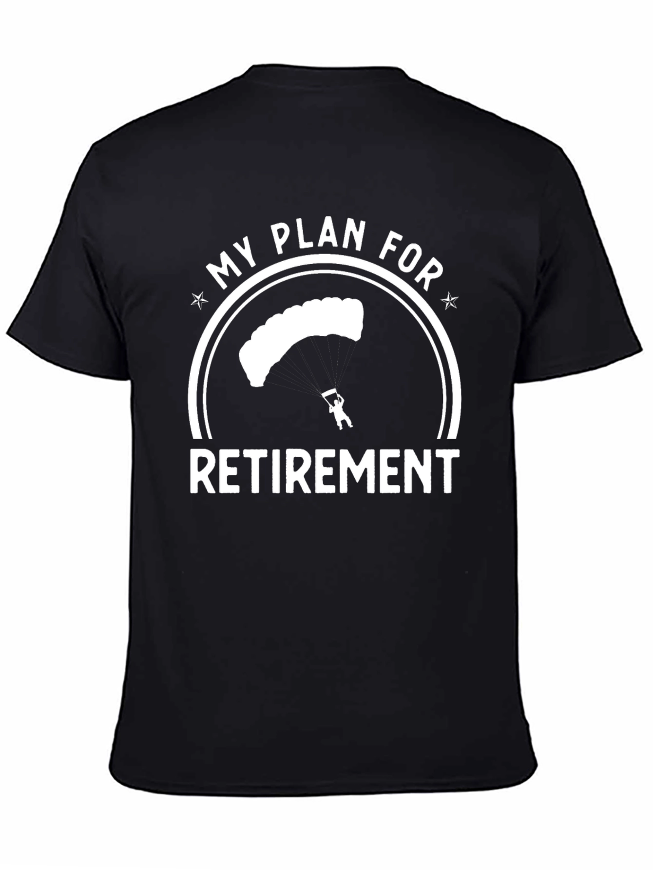 Skydiving Retirement Plan Graphic Tee - Black