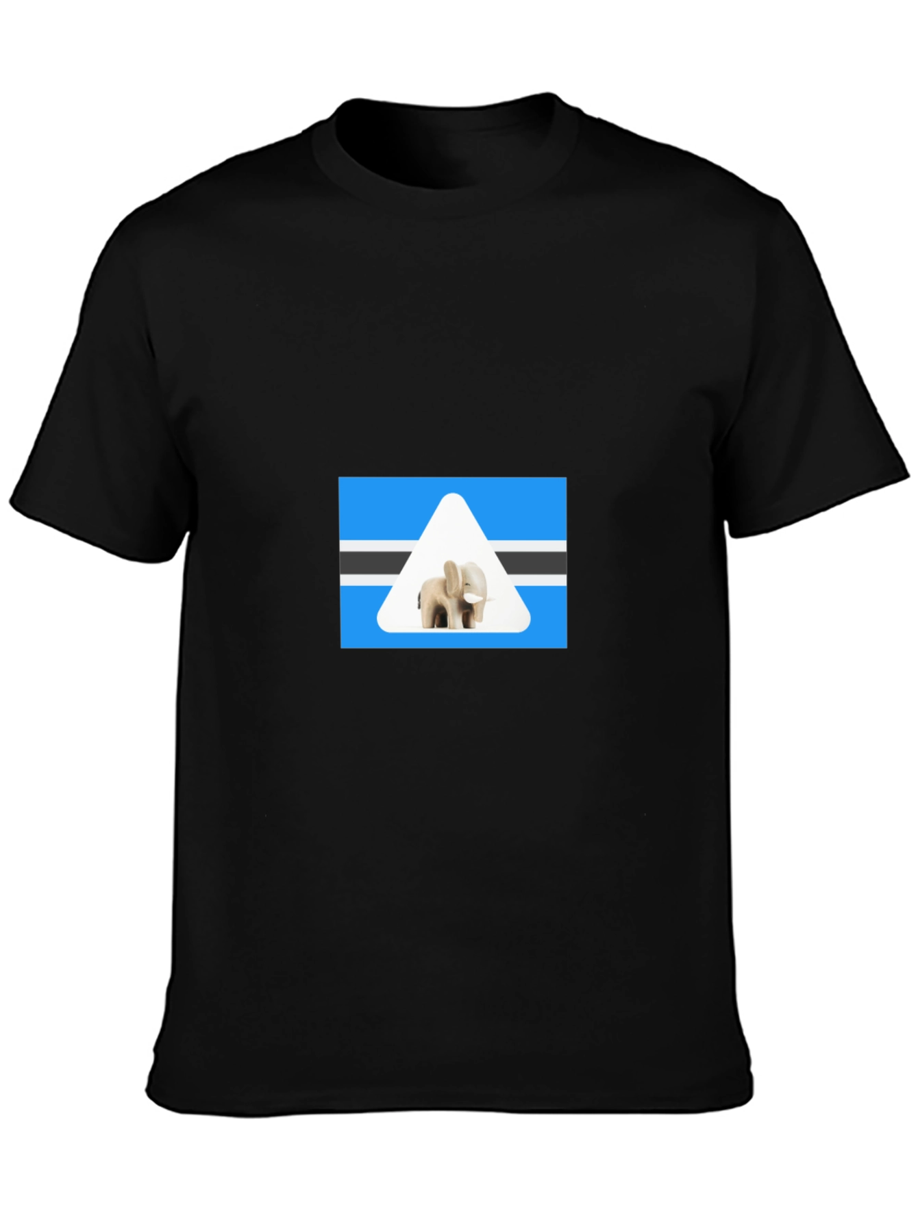 Botswana Elephant T-Shirt - Black Cotton Tee