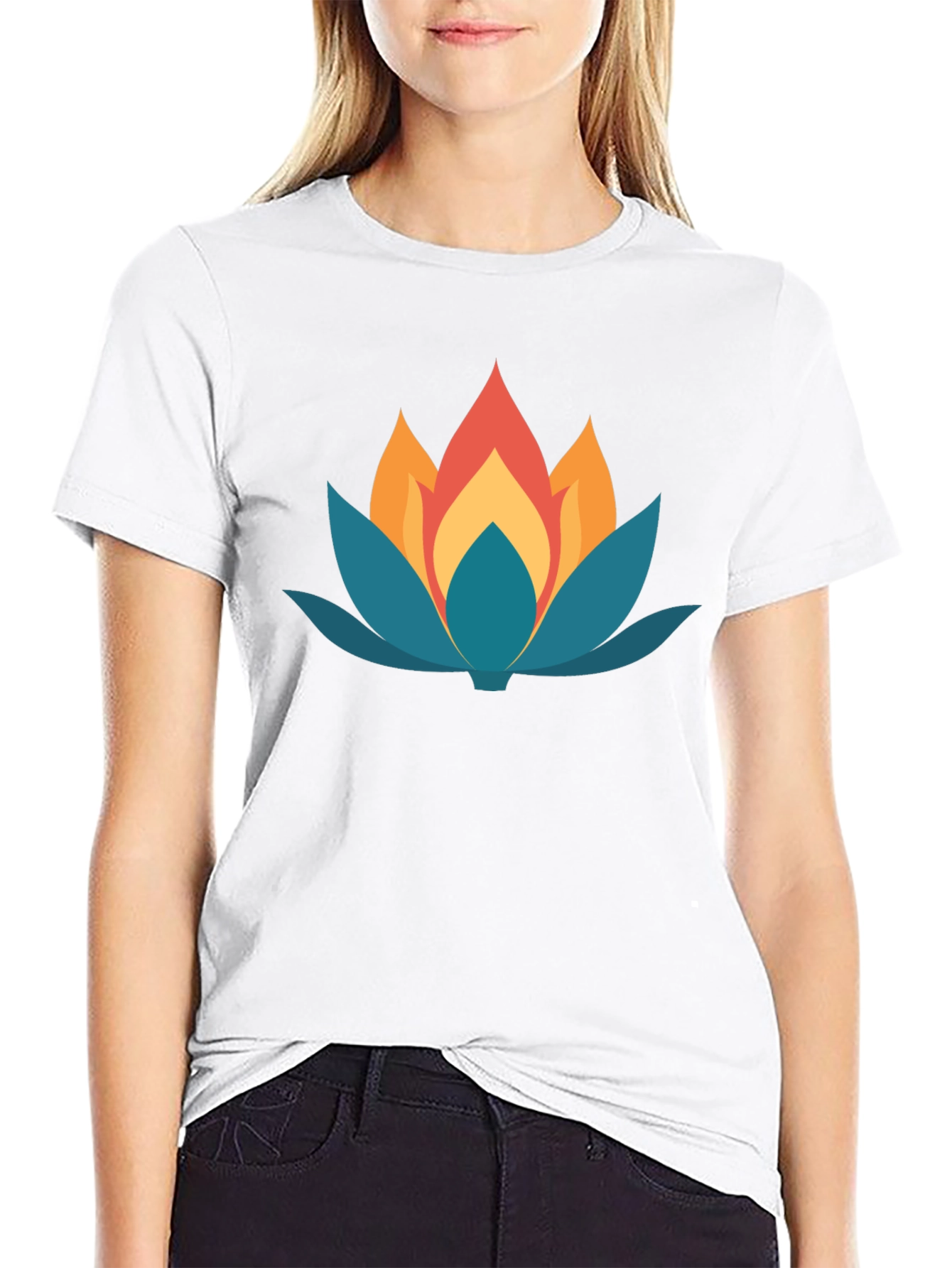 Lotus Flower Graphic Tee - Stylish Comfort