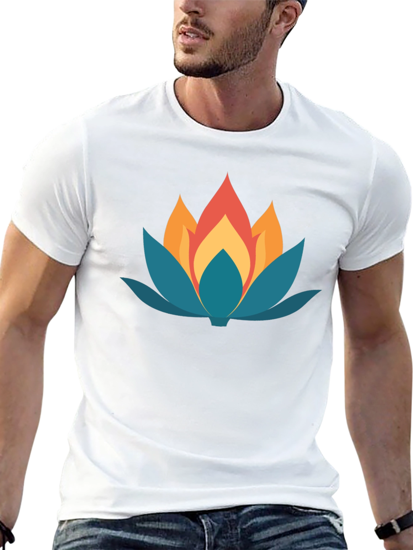 Lotus Flower Graphic Tee - Stylish Comfort