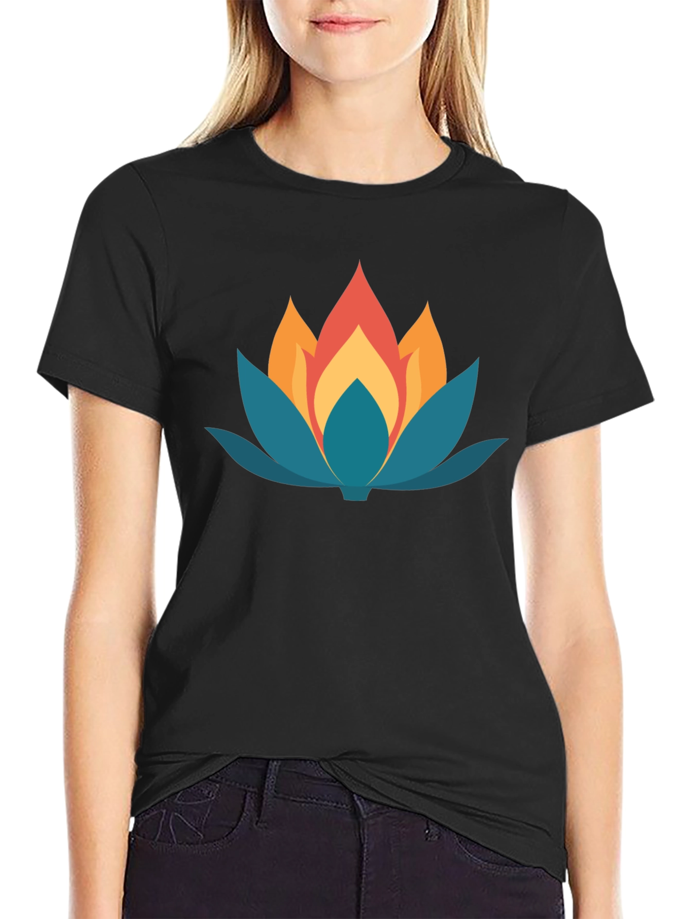 Lotus Flower Graphic Tee - Stylish Comfort