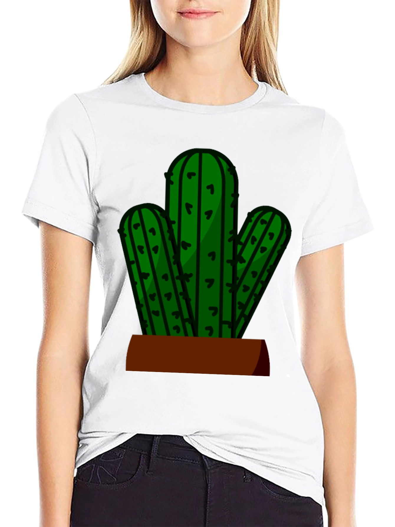 Cactus Graphic Tee - Black Casual T-Shirt