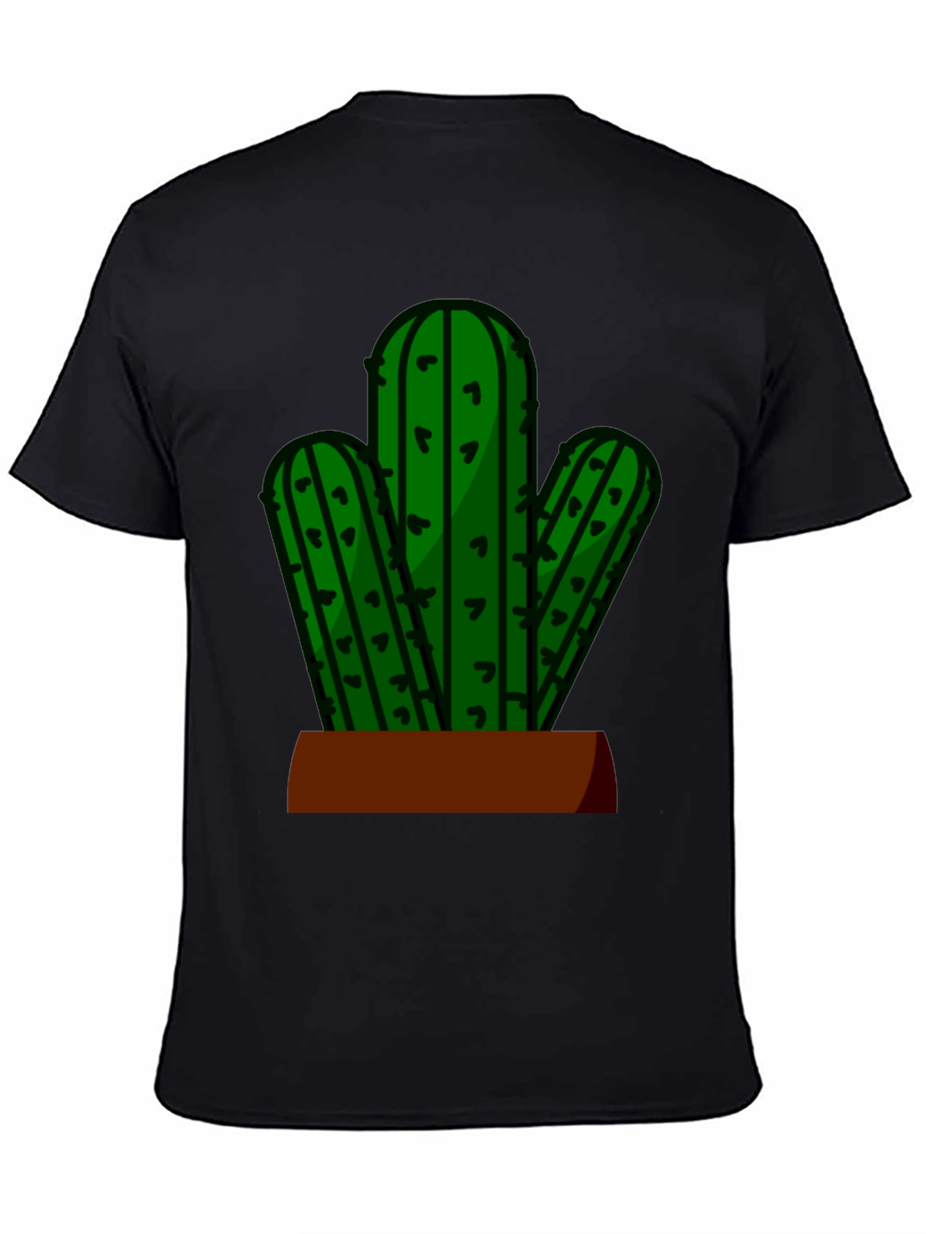 Cactus Graphic Tee - Black Casual T-Shirt