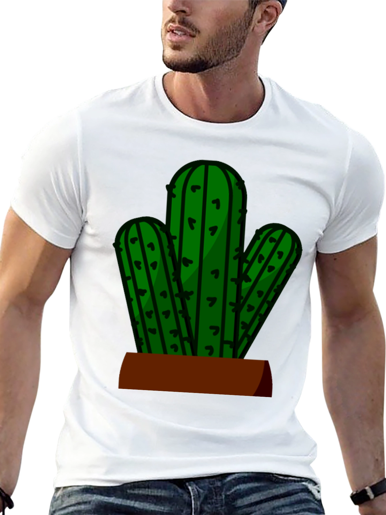 Cactus Graphic Tee - Black Casual T-Shirt