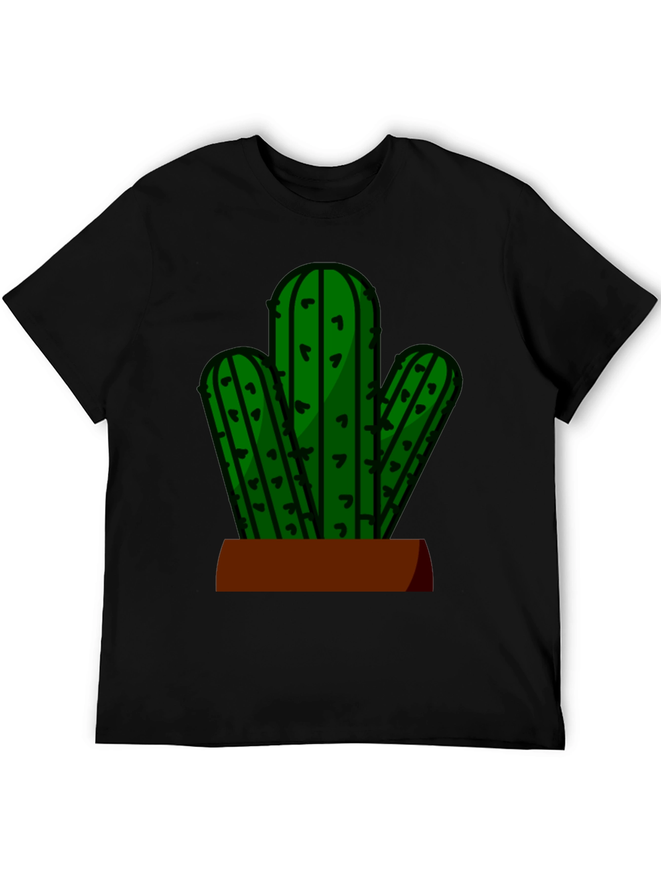 Cactus Graphic Tee - Black Casual T-Shirt