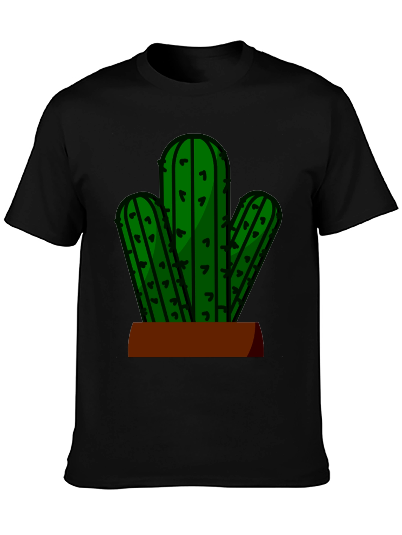 Cactus Graphic Tee - Black Casual T-Shirt