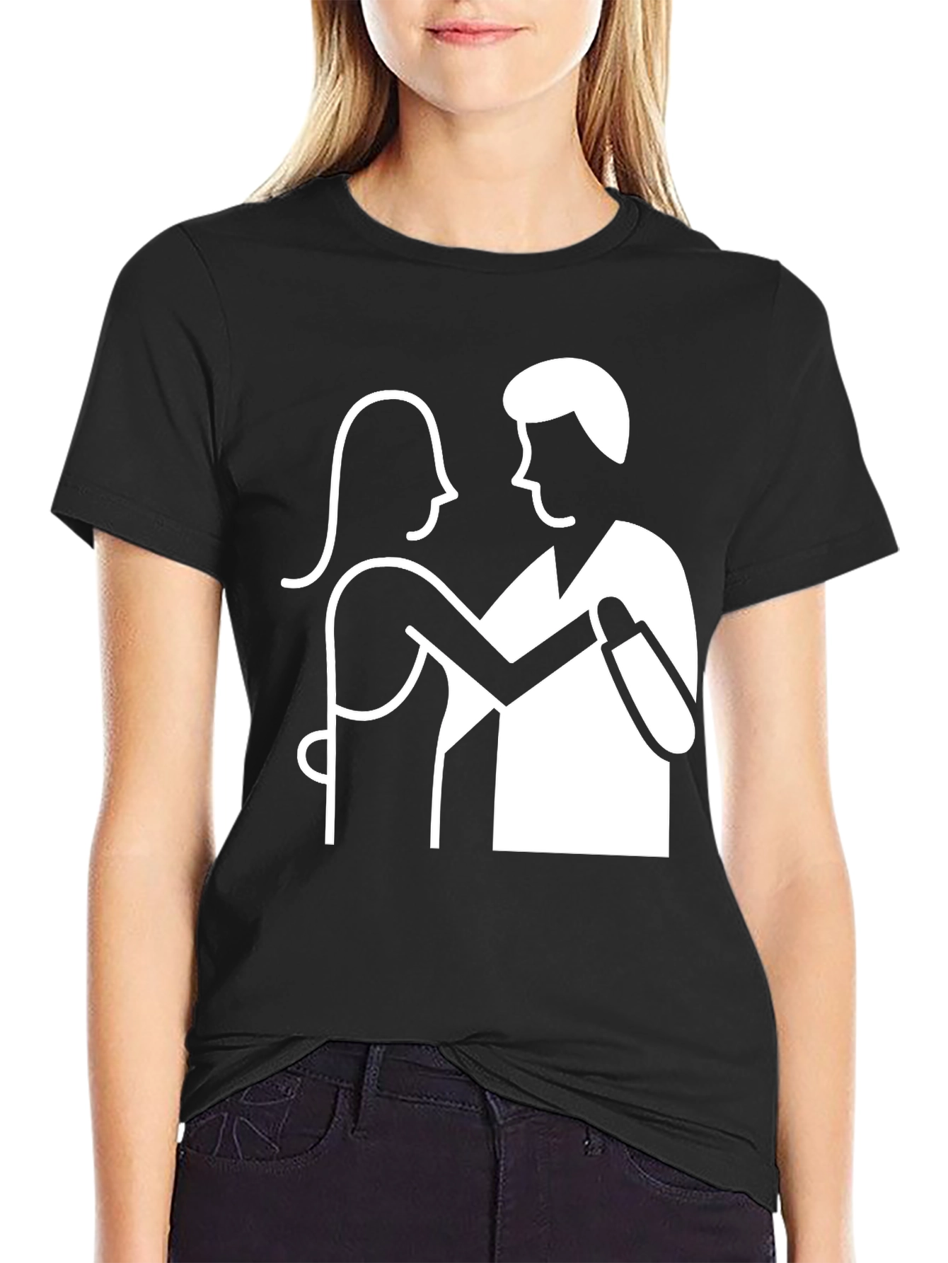 Dancing Couple Graphic Tee - Classic Black