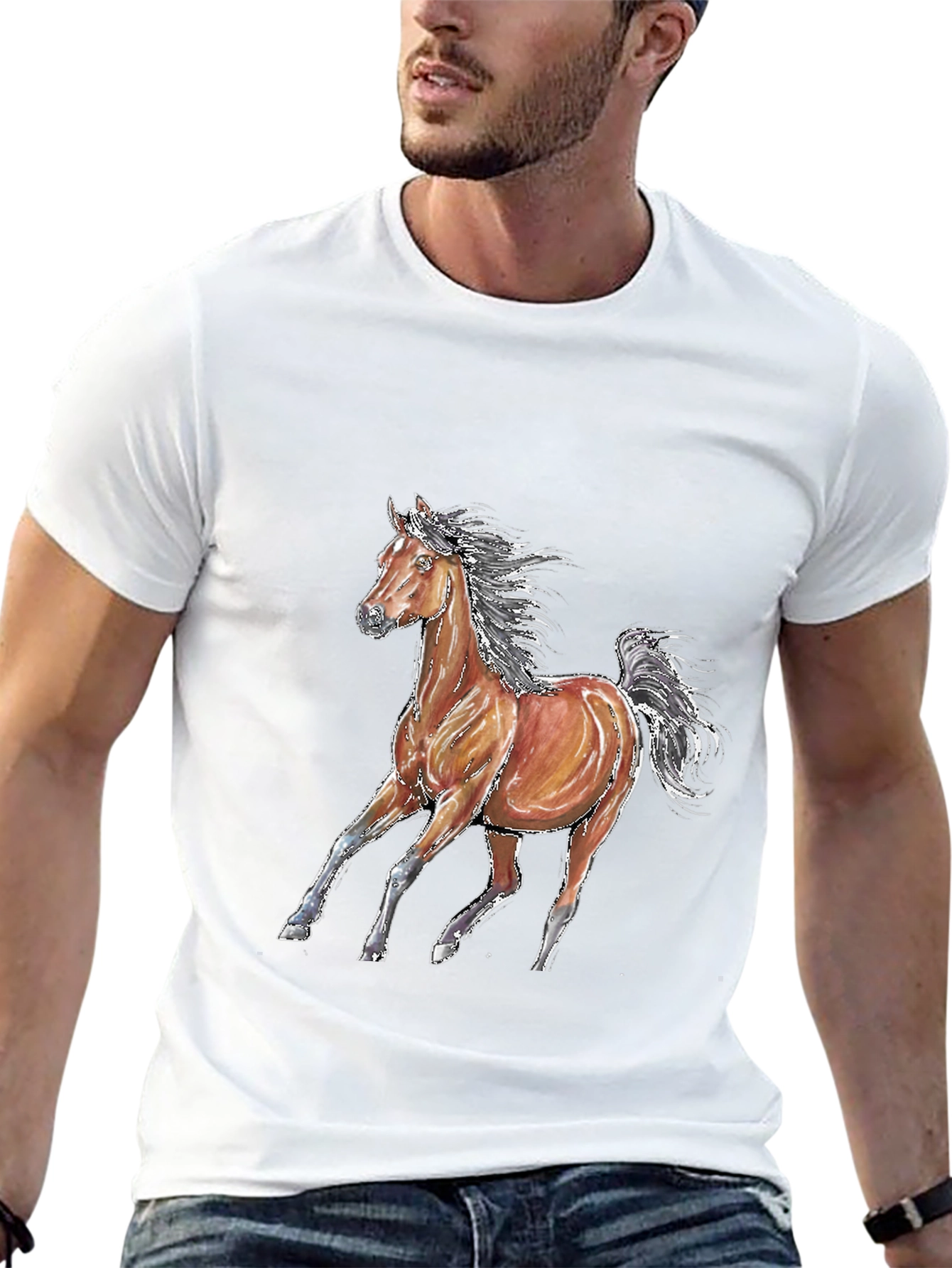 Horse Graphic T-Shirt - Unisex Black Tee
