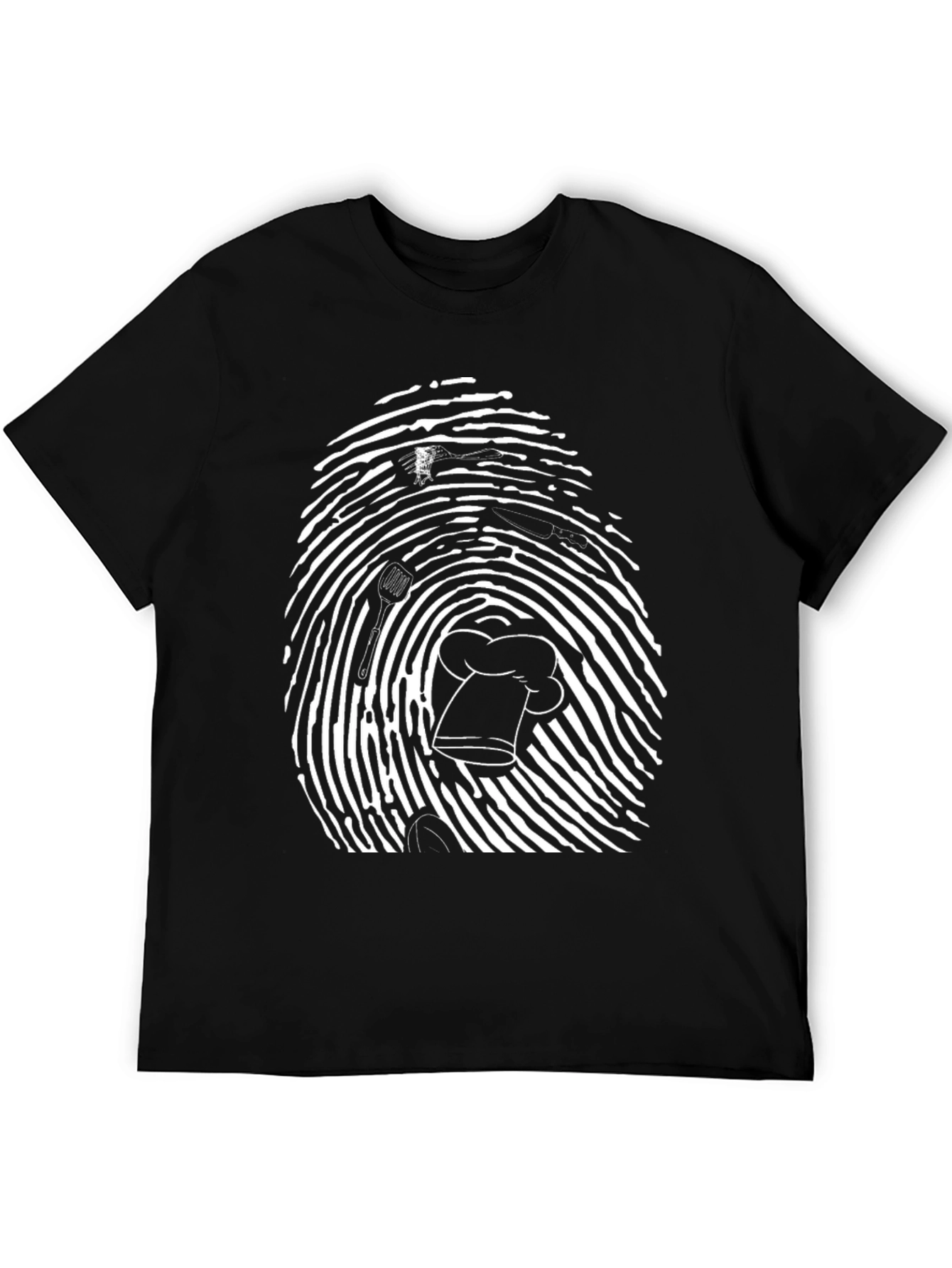 Chef Fingerprint T-Shirt - Black Unique Design