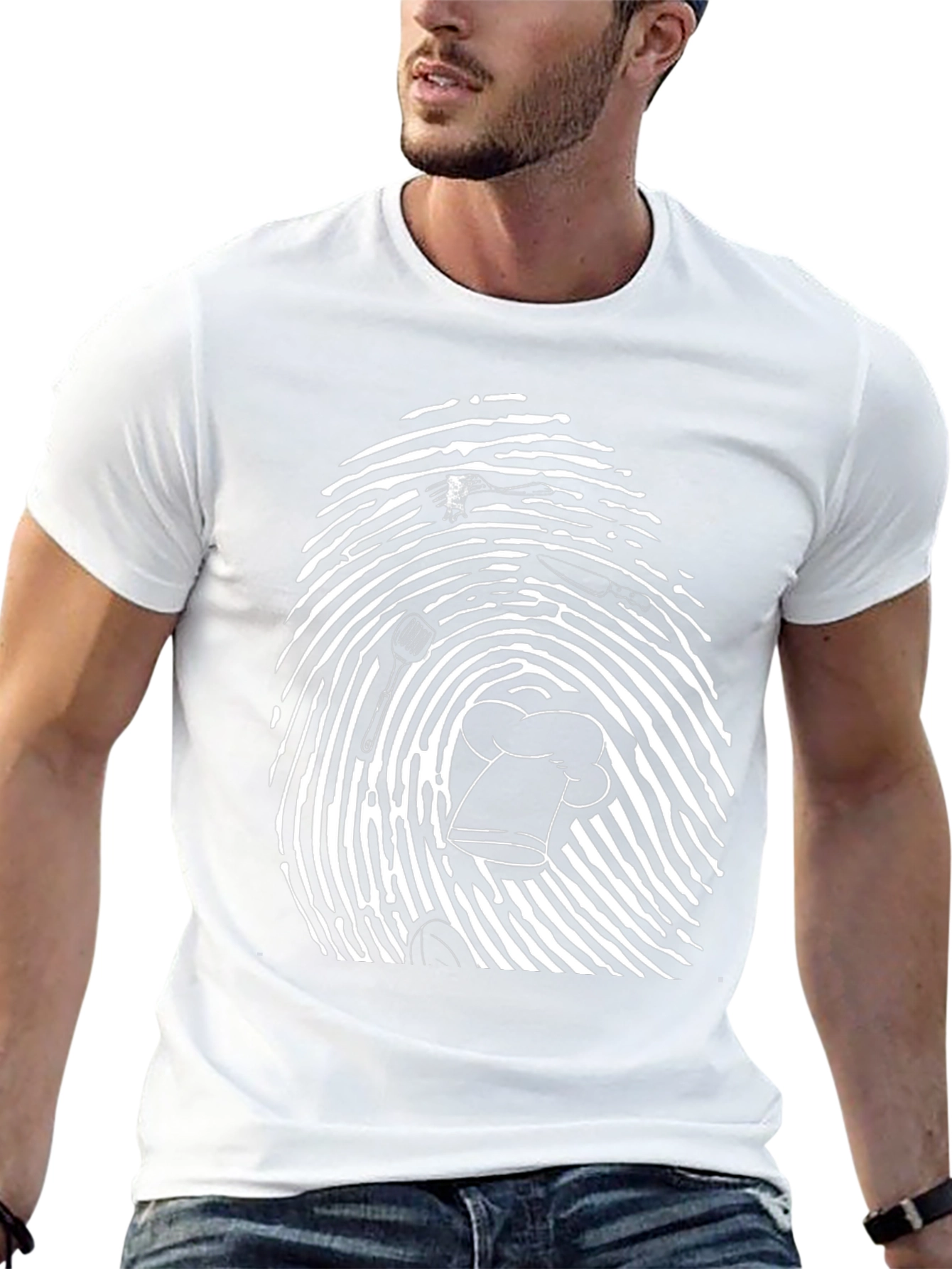 Chef Fingerprint T-Shirt - Black Unique Design