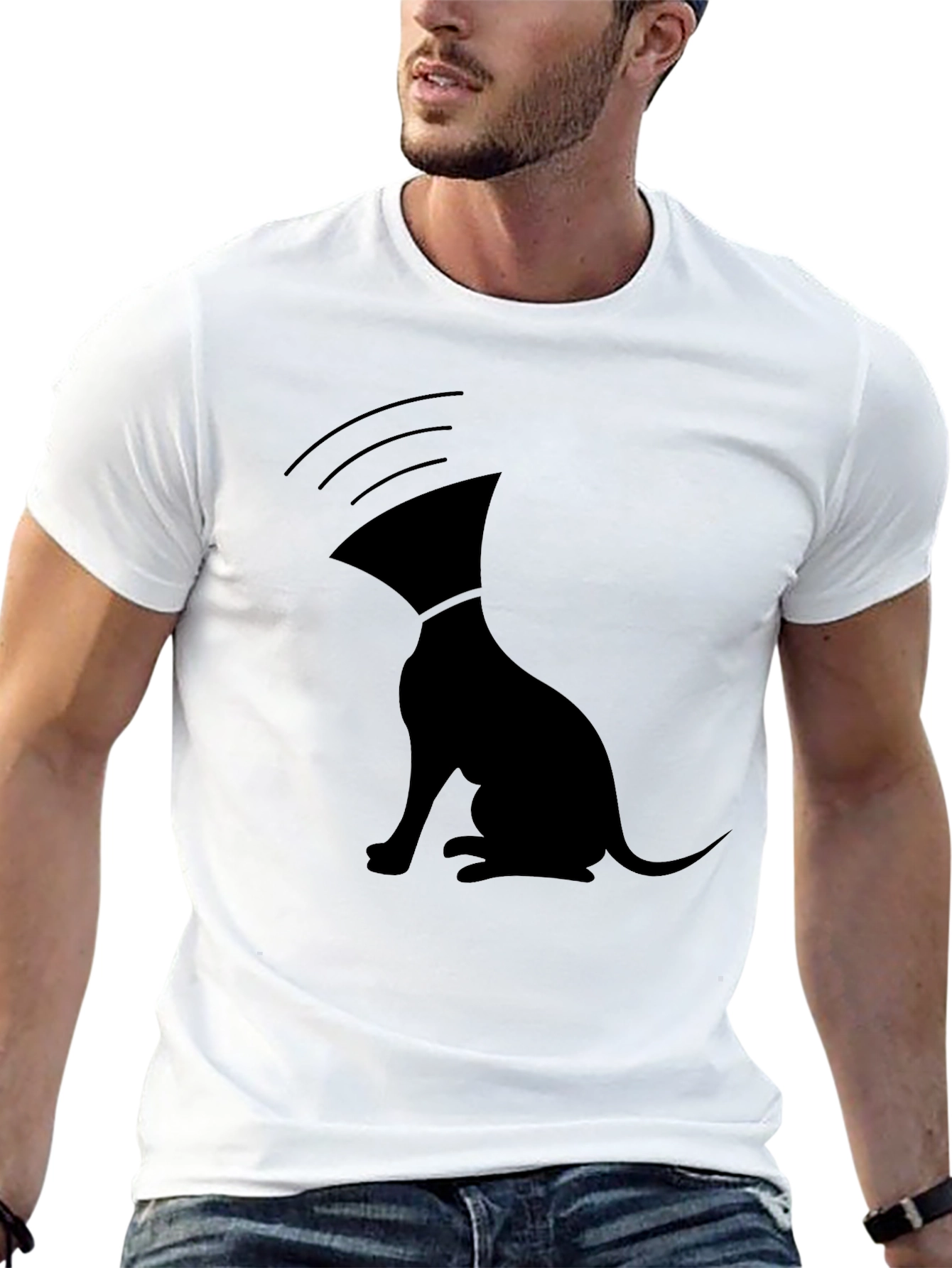 Unique Graphic T-Shirt: Dog with Cone of Shame