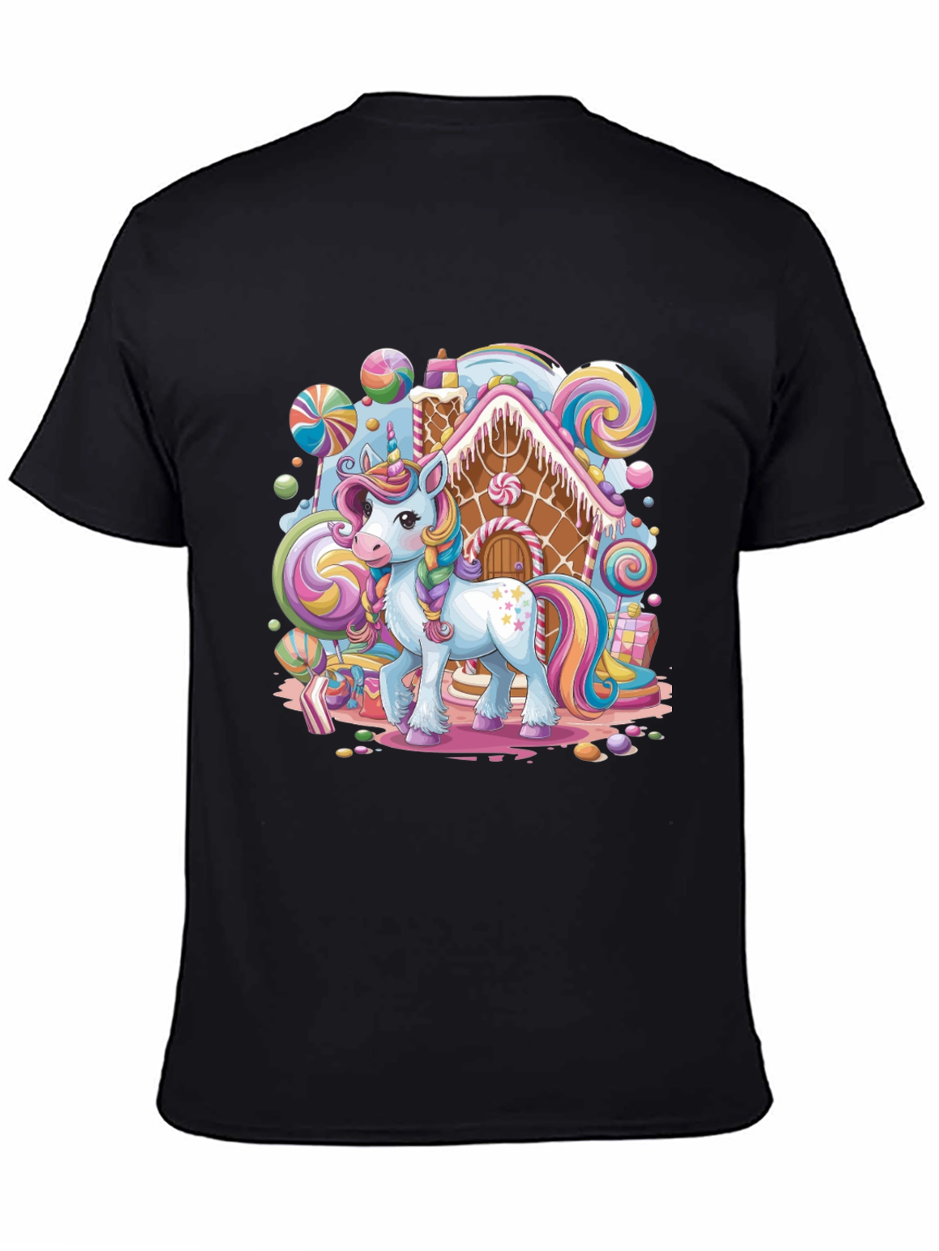 Unicorn Candy House Graphic T-Shirt